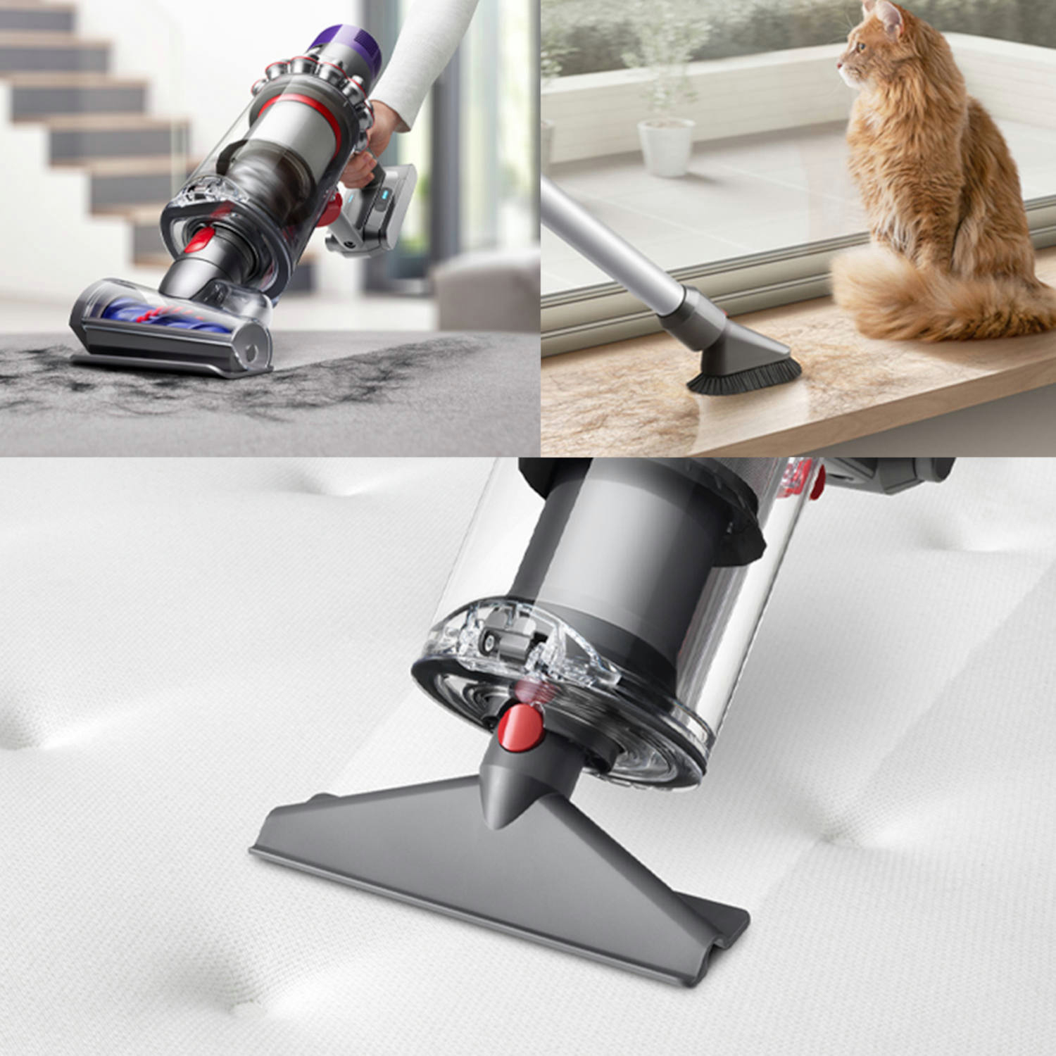 Dyson V11EXTRA Stick Vacuum Cleaner - 60 Minutes Run Time - Nickel/Red thumbnail image