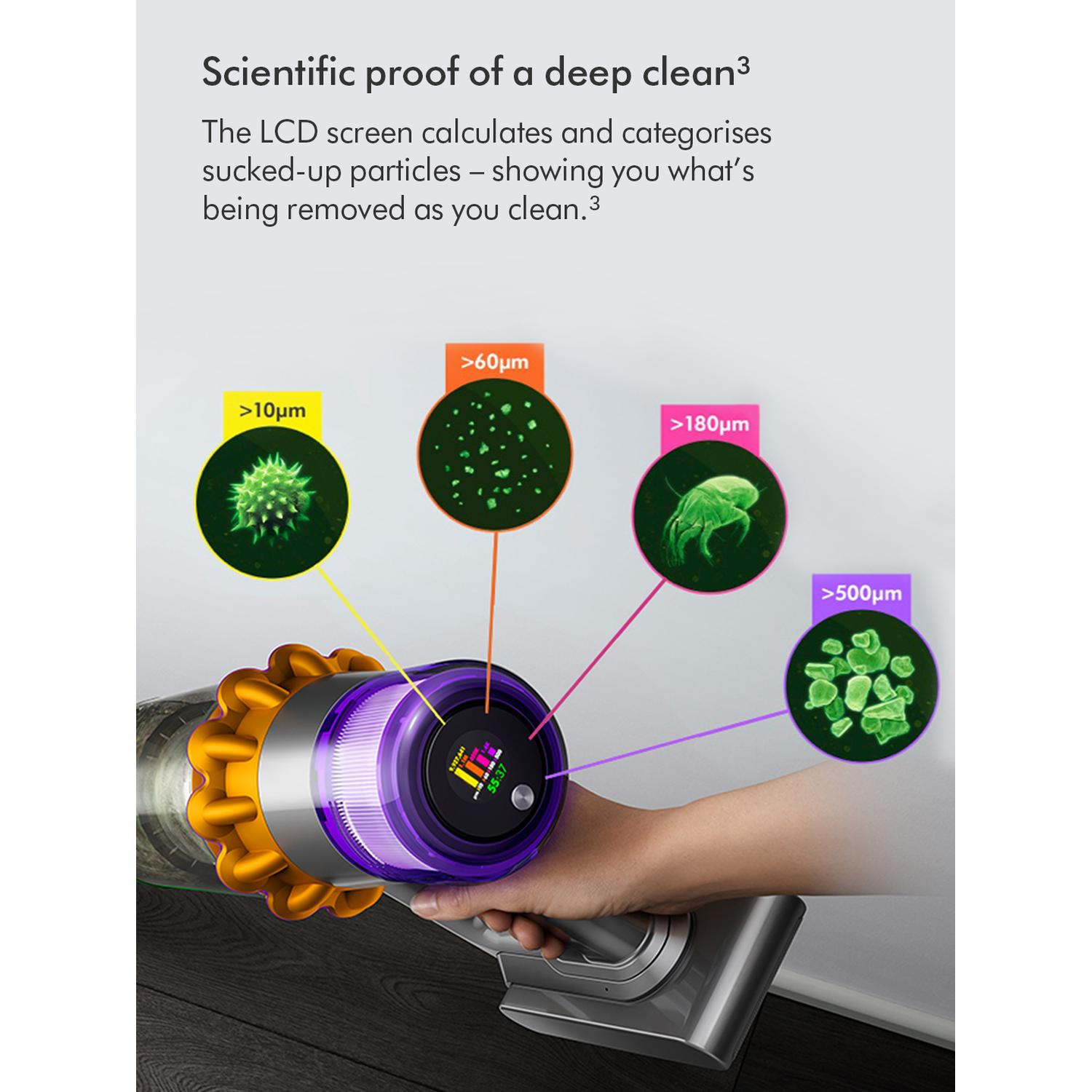 Dyson V15Extra Handheld Stick Vacuum Cleaner - 60 Minutes Run Time - Nickel/Blue thumbnail image