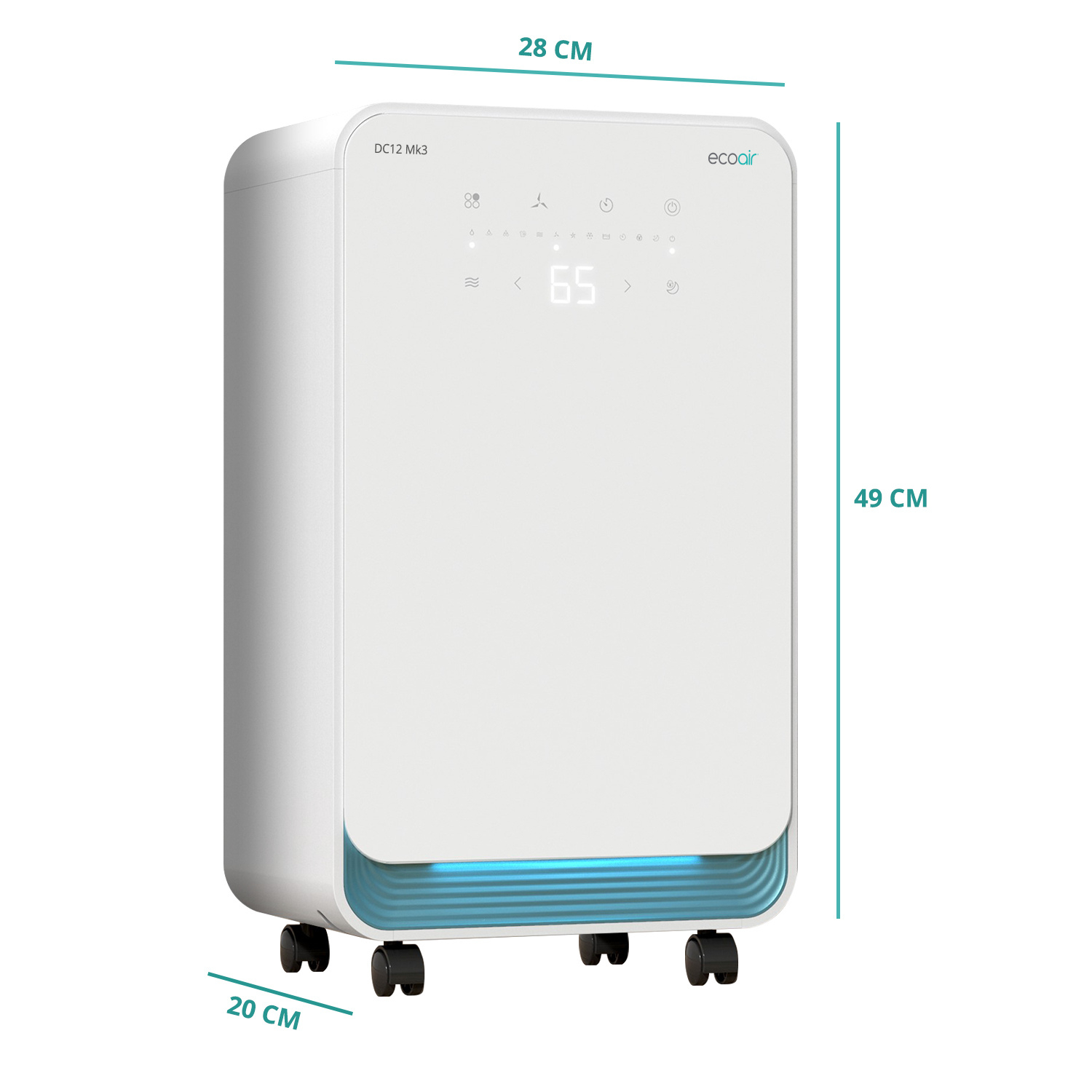 Ecoair DC12 MK3 Compressor Dehumidifier &ndash; 12 Litres per Day - White thumbnail image