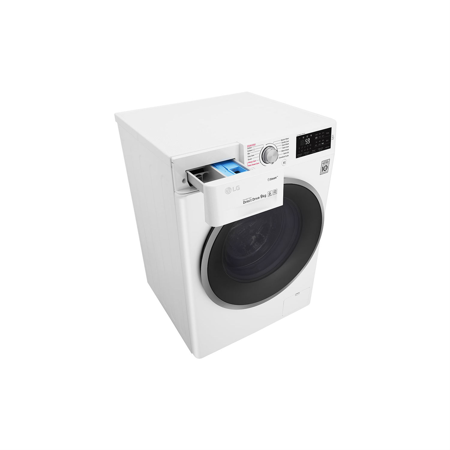 LG ELECTRONICS 9kg 1400 Steam Washing Machine - BLUE WHITE - A+++-20% Energy Rated thumbnail image