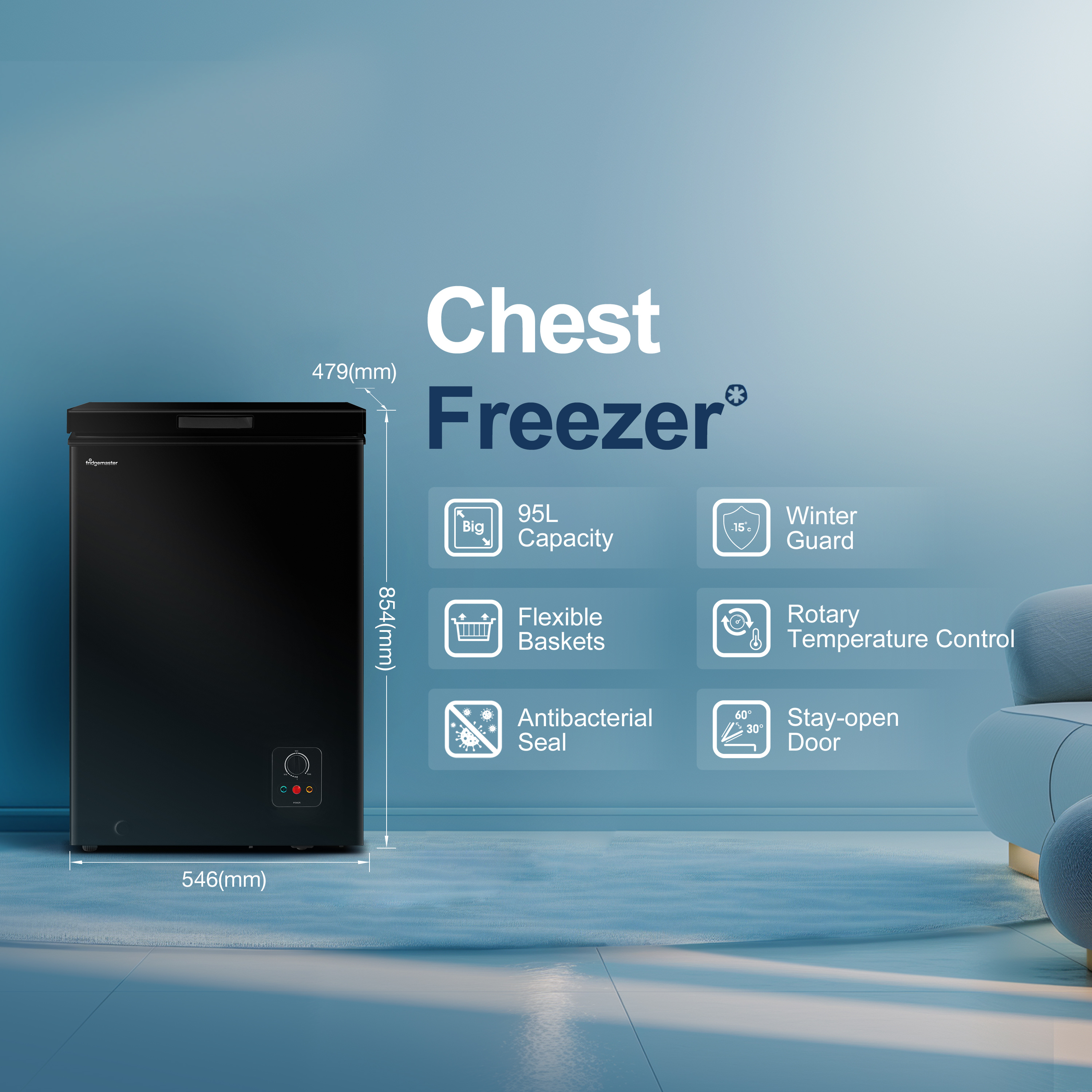 Fridgemaster MCF96EB 95L Freestanding Chest Freezer thumbnail image