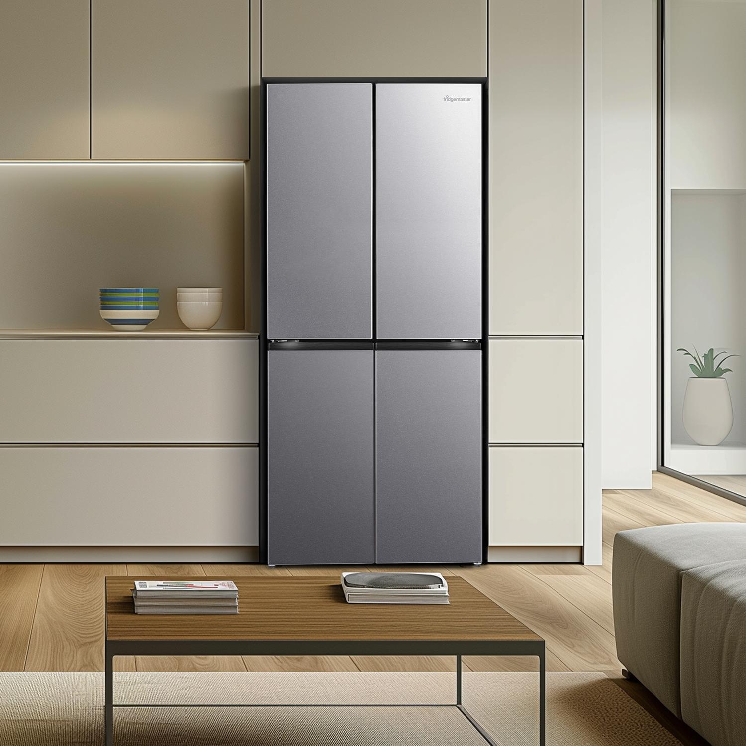 Fridgemaster MQ79395ES 79.4cm 65/35 Total No Frost American Fridge Freezer - Silver thumbnail image