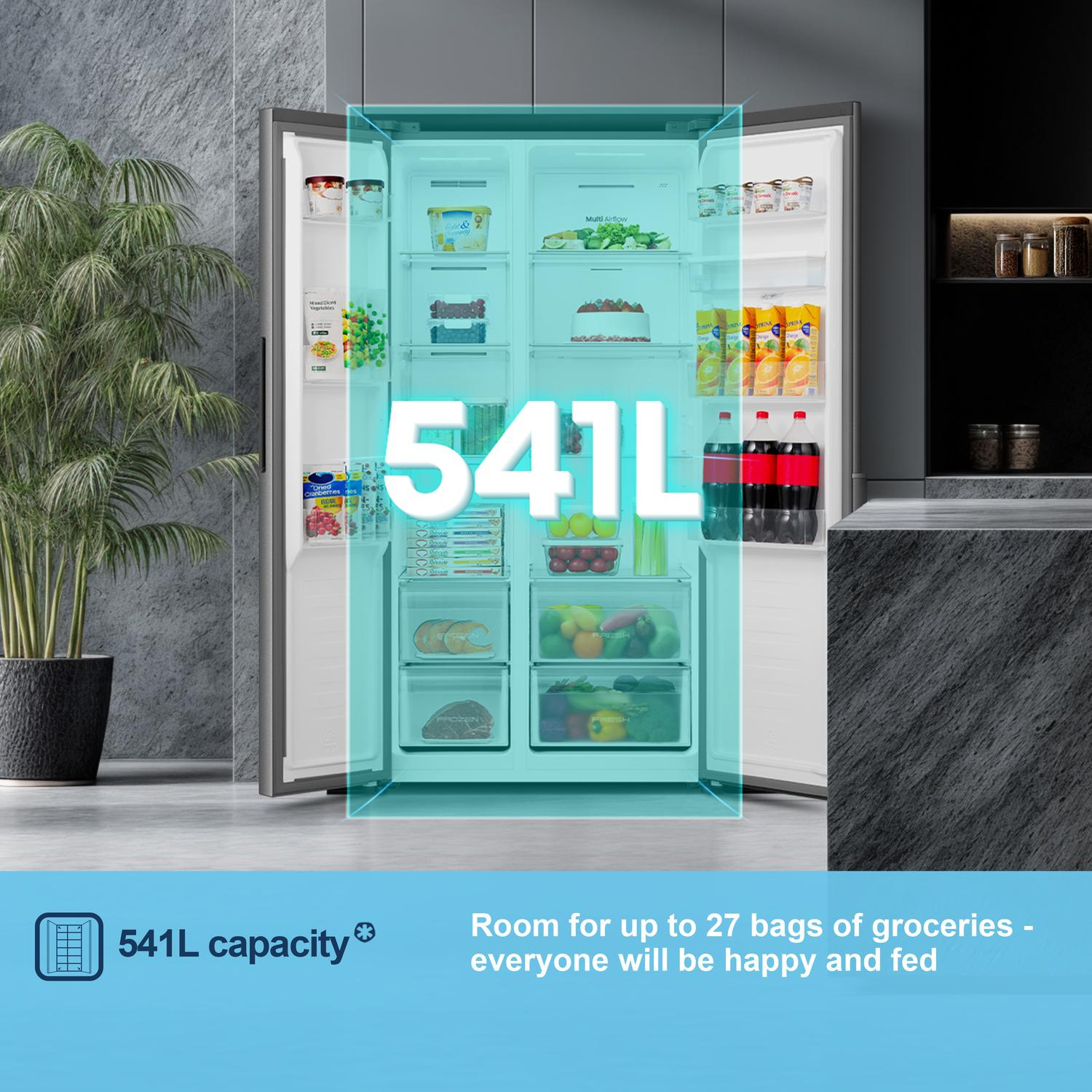 Fridgemaster MS91558DES 91.1cm 60/40 Total No Frost American Fridge Freezer thumbnail image