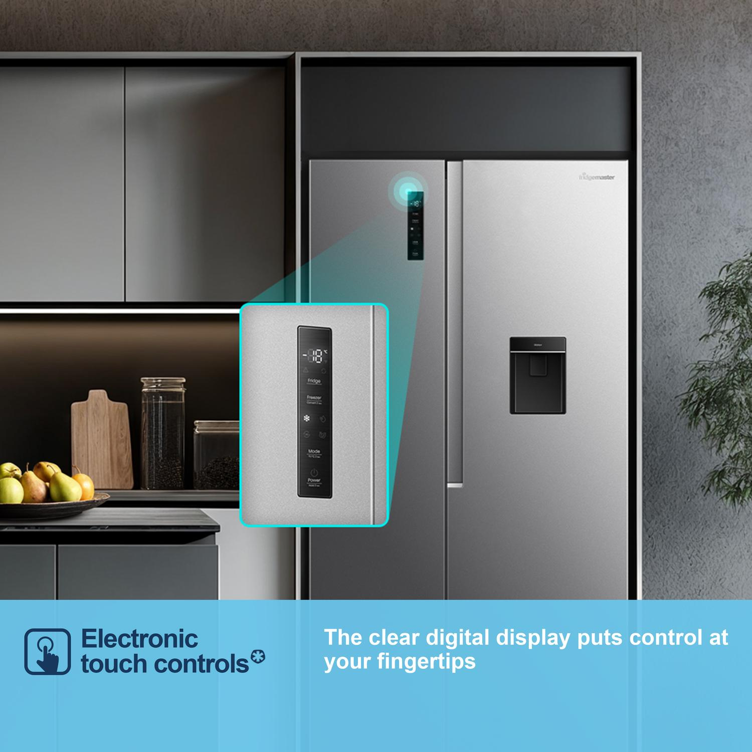 Fridgemaster MS91558DES 91.1cm 60/40 Total No Frost American Fridge Freezer thumbnail image
