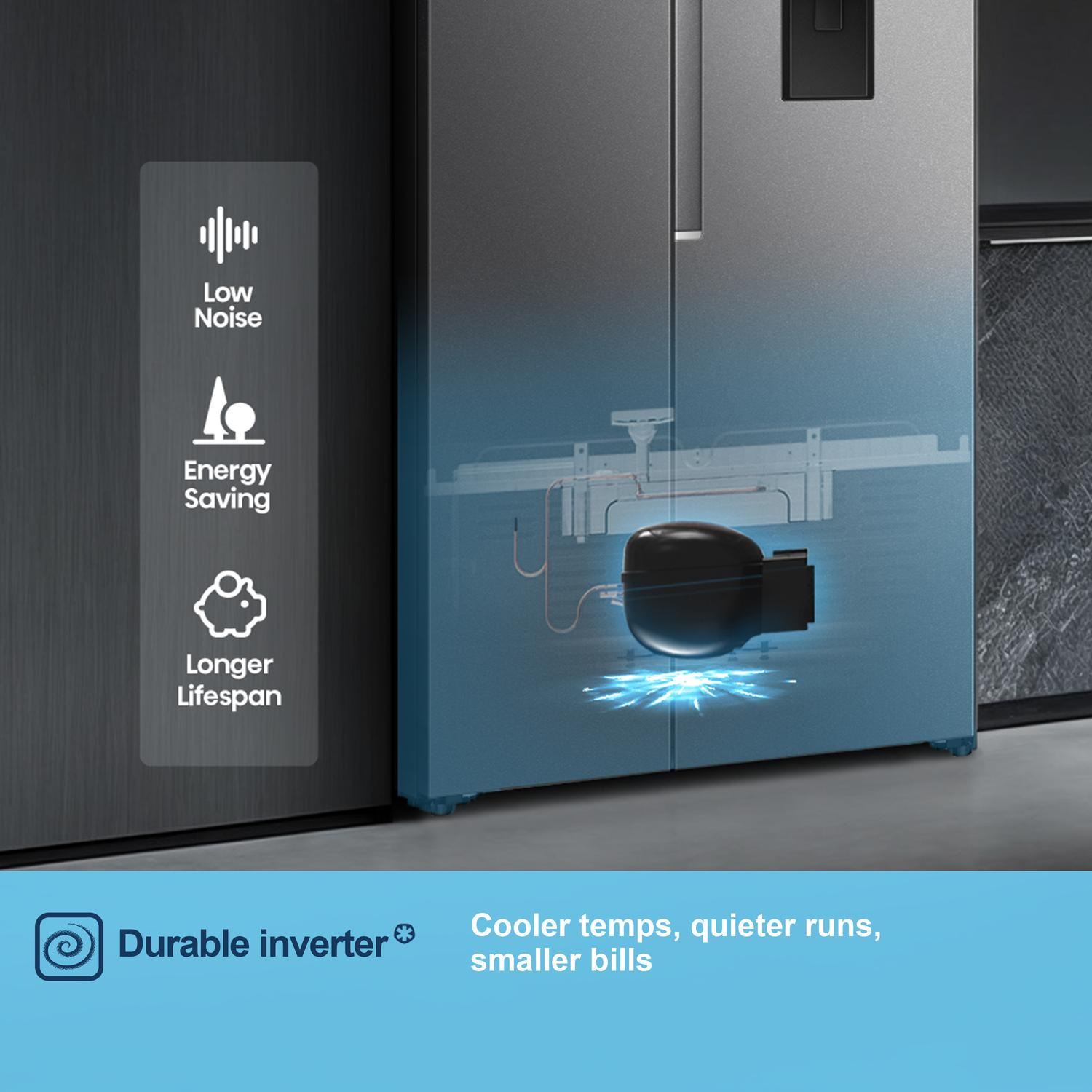 Fridgemaster MS91558DES 91.1cm 60/40 Total No Frost American Fridge Freezer thumbnail image