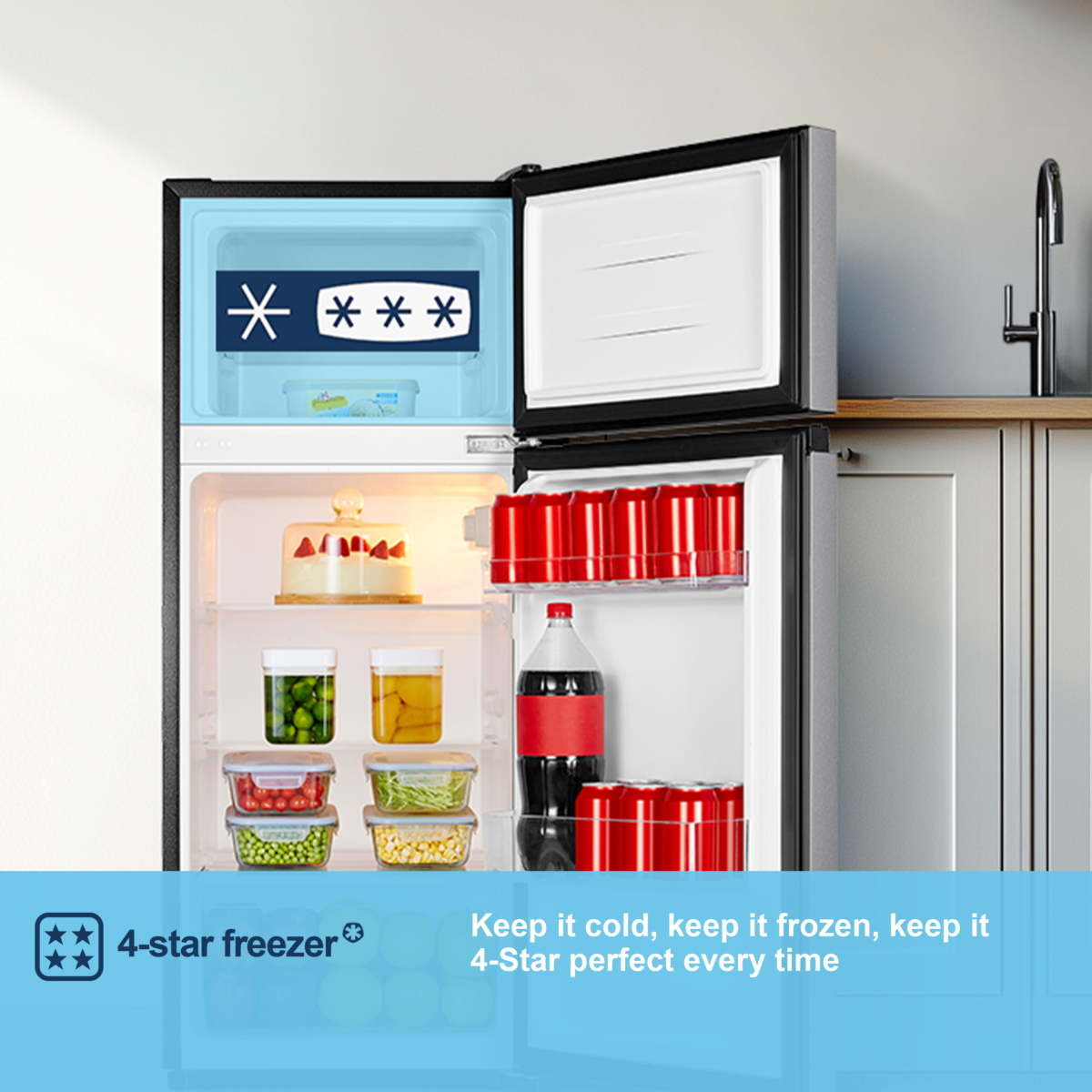 Fridgemaster MTM48120ES 70/30 Fridge Freezer - Silver thumbnail image