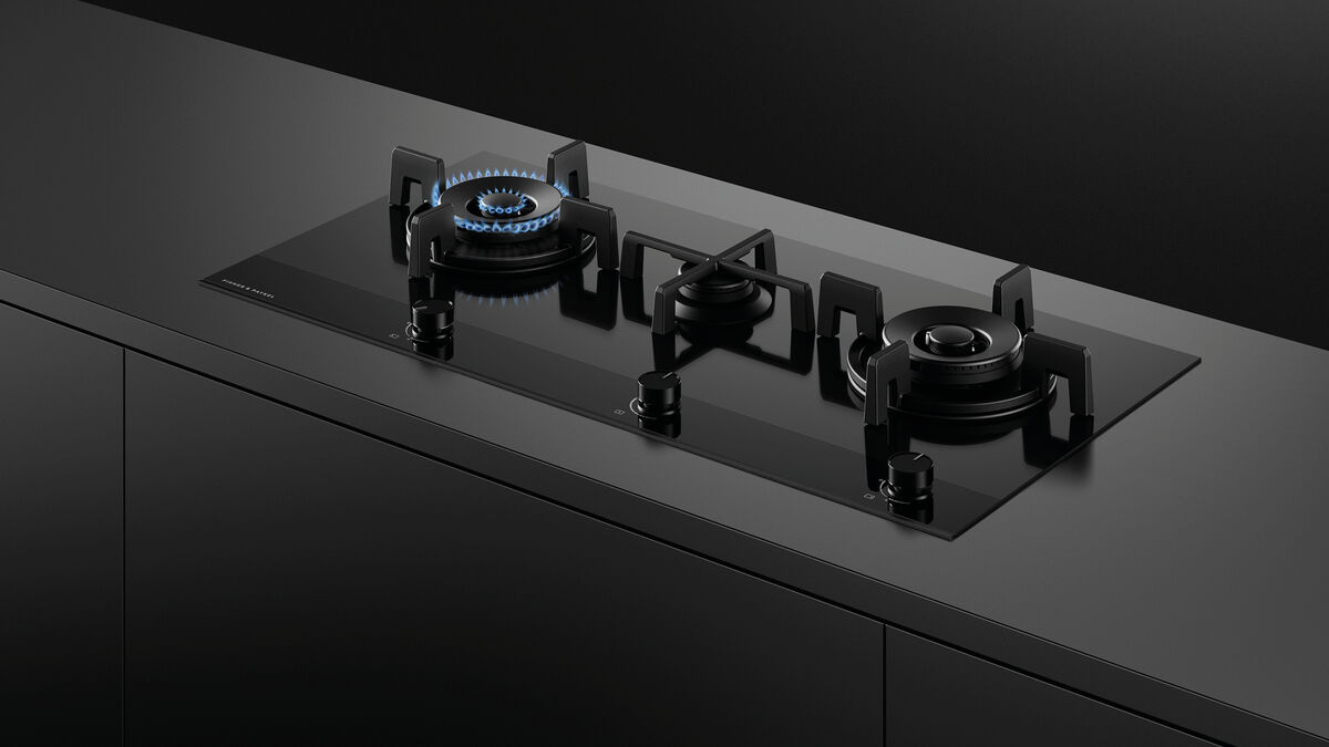 Fisher & Paykel CG903DLPGB4 90cm 3 Burner Gas Hob - Black Glass thumbnail image