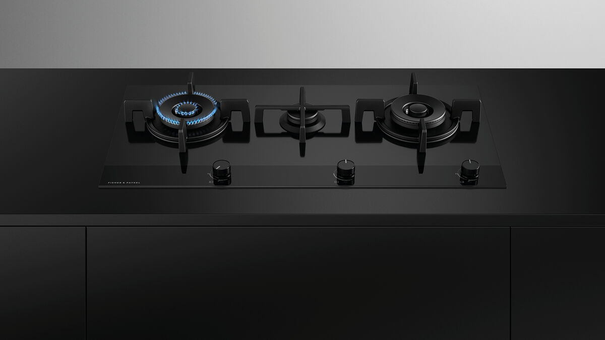 Fisher & Paykel CG903DLPGB4 90cm 3 Burner Gas Hob - Black Glass thumbnail image