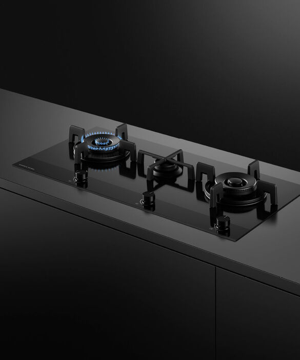 Fisher & Paykel CG903DLPGB4 90cm 3 Burner Gas Hob - Black Glass thumbnail image