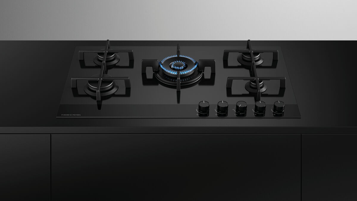 Fisher & Paykel CG905DLPGB4 90cm 5 Burner Gas Hob - Black Glass thumbnail image