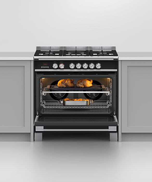 Fisher & Paykel OR90SCG4B1 90cm Dual Fuel 5 Burner Range Cooker - Black thumbnail image