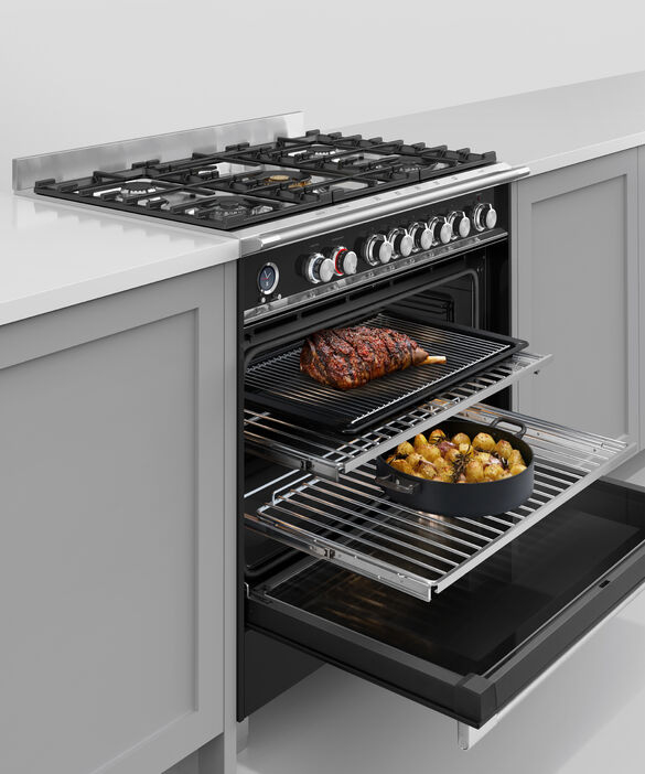 Fisher & Paykel OR90SCG6B1 90cm Dual Fuel Pyrolytic Cooker - Black thumbnail image