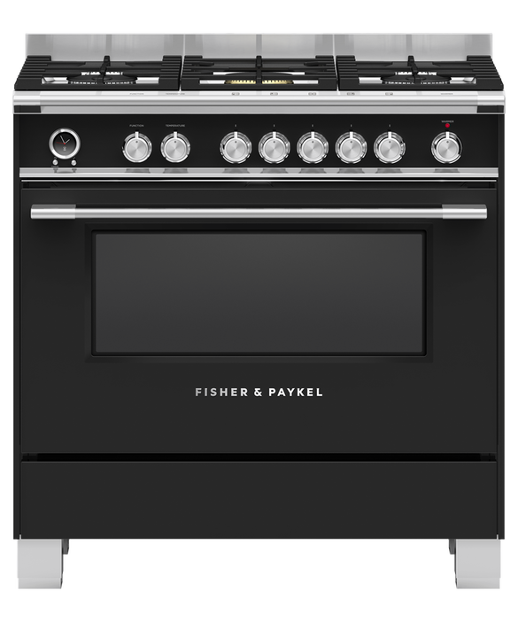 Fisher & Paykel OR90SCG6B1 90cm Dual Fuel Pyrolytic Cooker - Black thumbnail image
