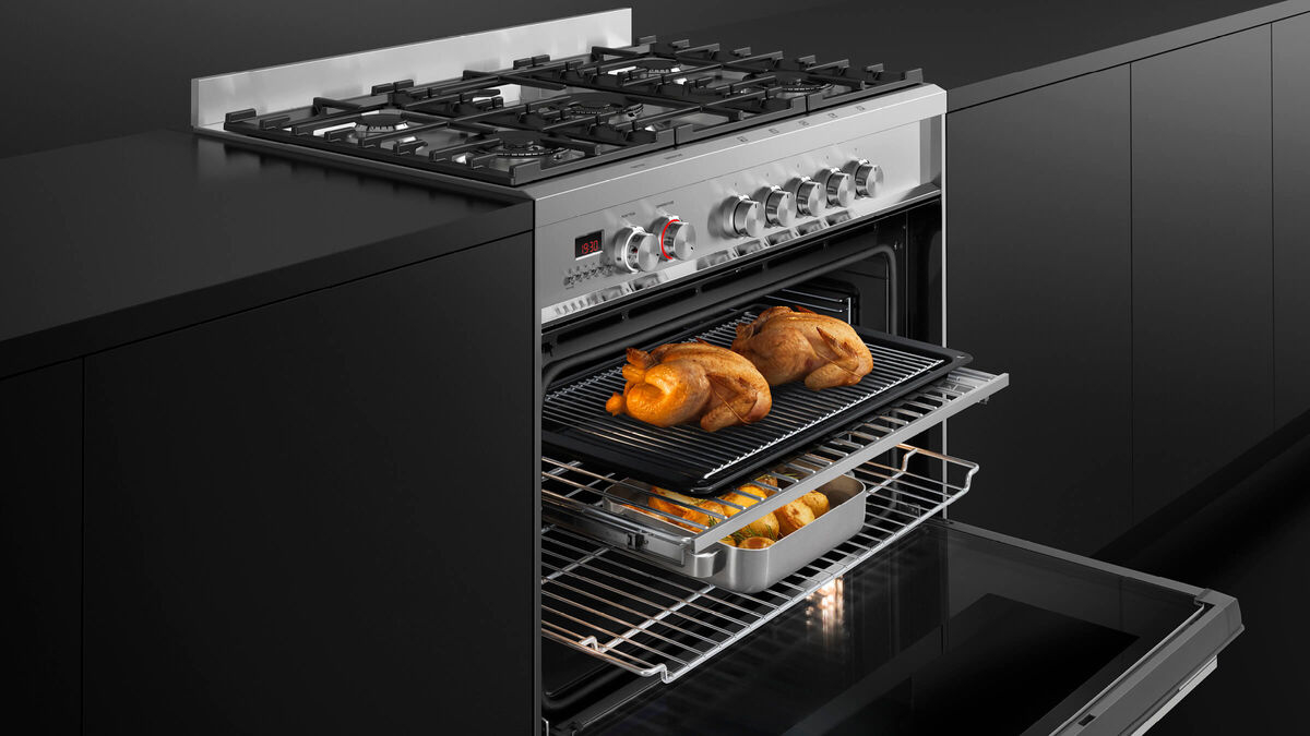 Fisher & Paykel OR90SDG4X1 90cm Dual Fuel 5 Burner Cooker - Stainless Steel thumbnail image