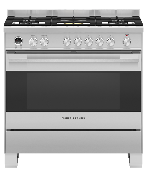 Fisher & Paykel OR90SDG6X1 90cm Dual Fuel Range Cooker with Gas Hob and Pyrolytic Cleaning - Stainless Steel thumbnail image