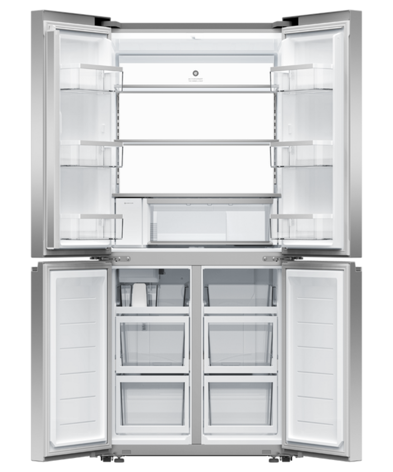 Fisher & Paykel RF500QNUX1 79cm Wifi Connected Plumbed Quad Door Frost Free Fridge Freezer - Stainless Steel thumbnail image