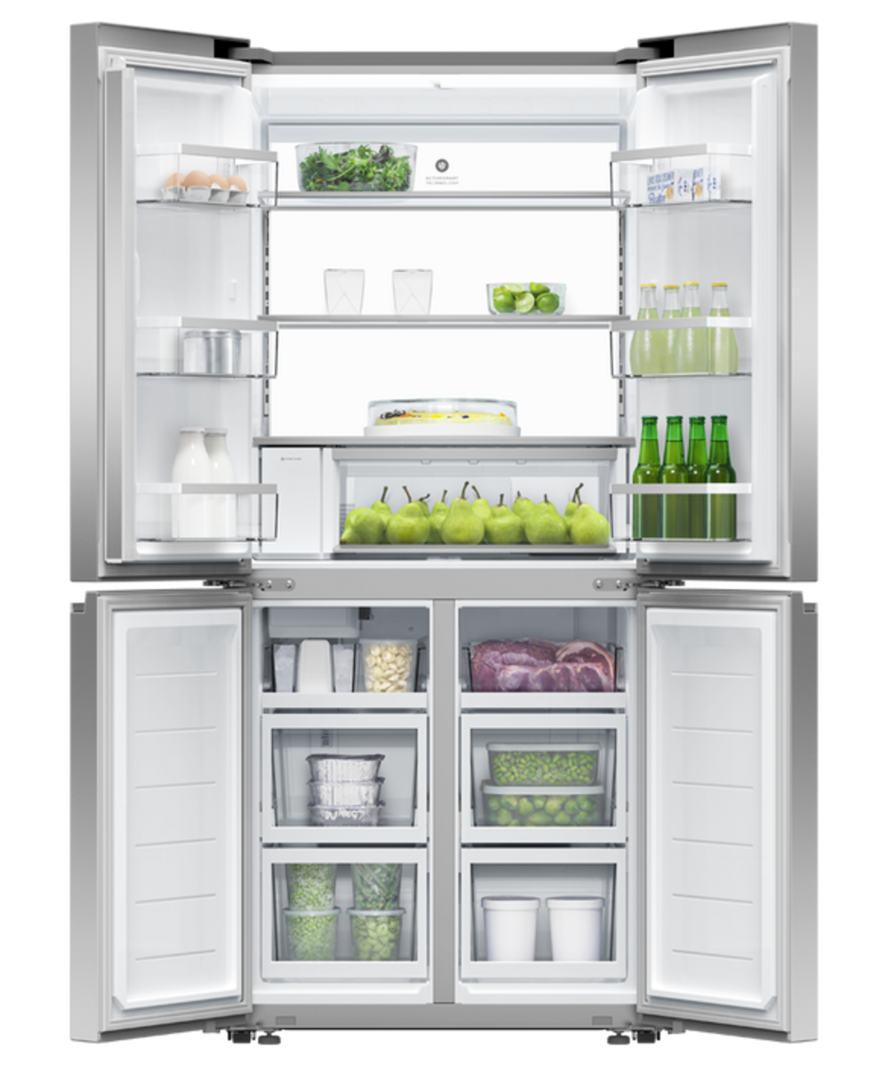 Fisher & Paykel RF500QNUX1 79cm Wifi Connected Plumbed Quad Door Frost Free Fridge Freezer - Stainless Steel thumbnail image