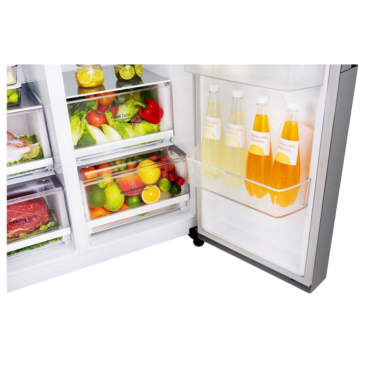 LG GSL480PZXV American Style Fridge Freezer - Shiny Steel thumbnail image