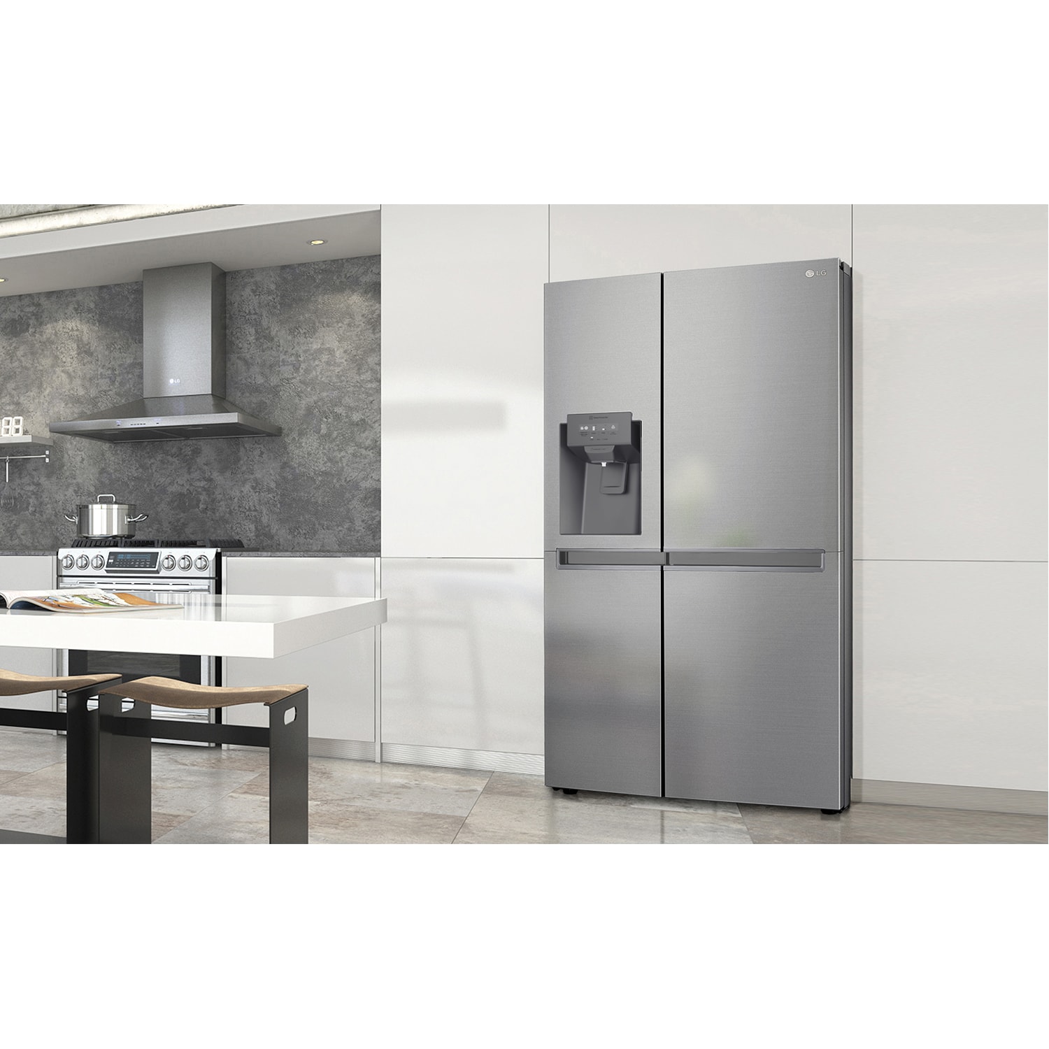 LG GSL480PZXV American Style Fridge Freezer - Shiny Steel thumbnail image