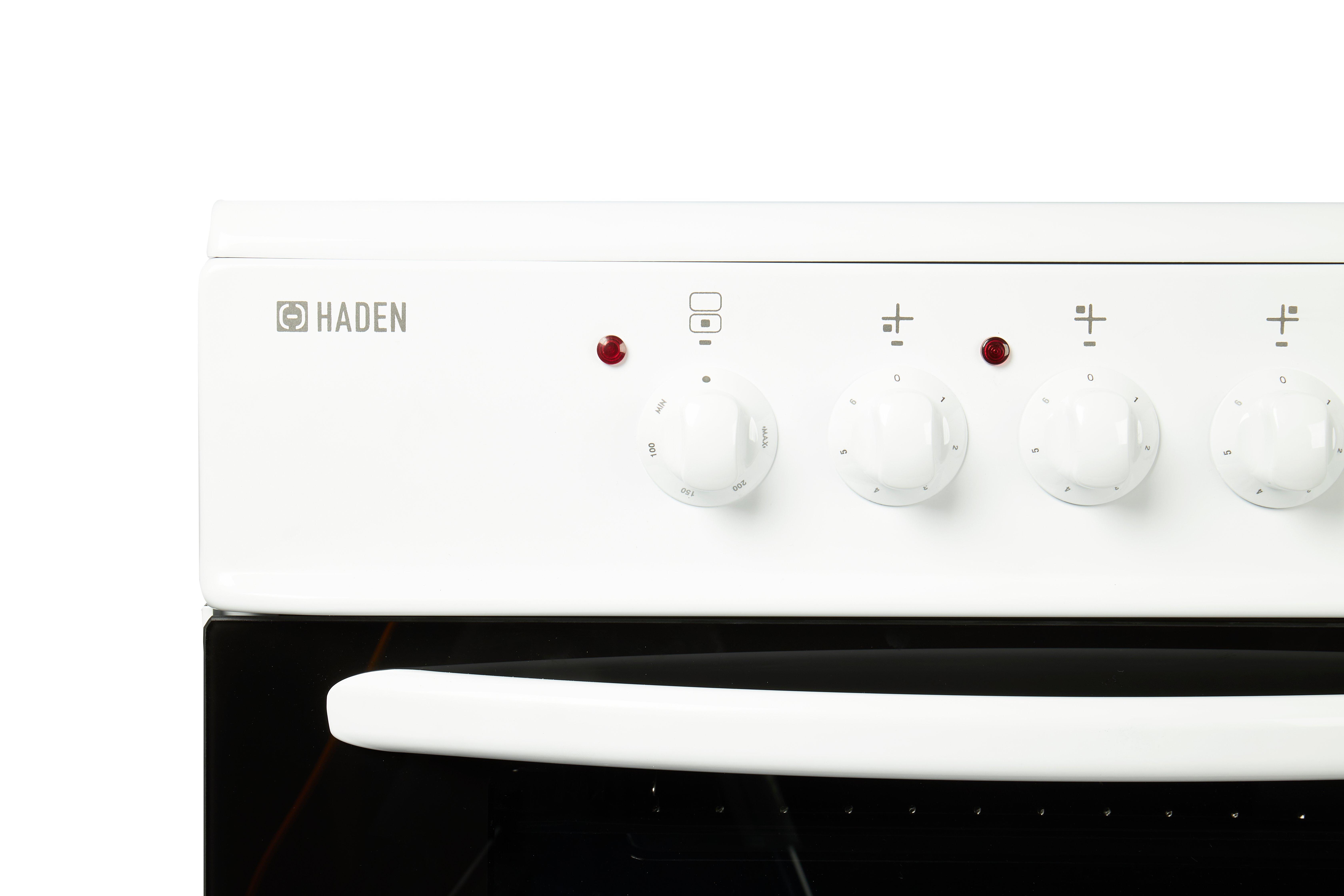 Haden HE60DOMW 60.5cm Double Oven with Ceramic Hob - White thumbnail image