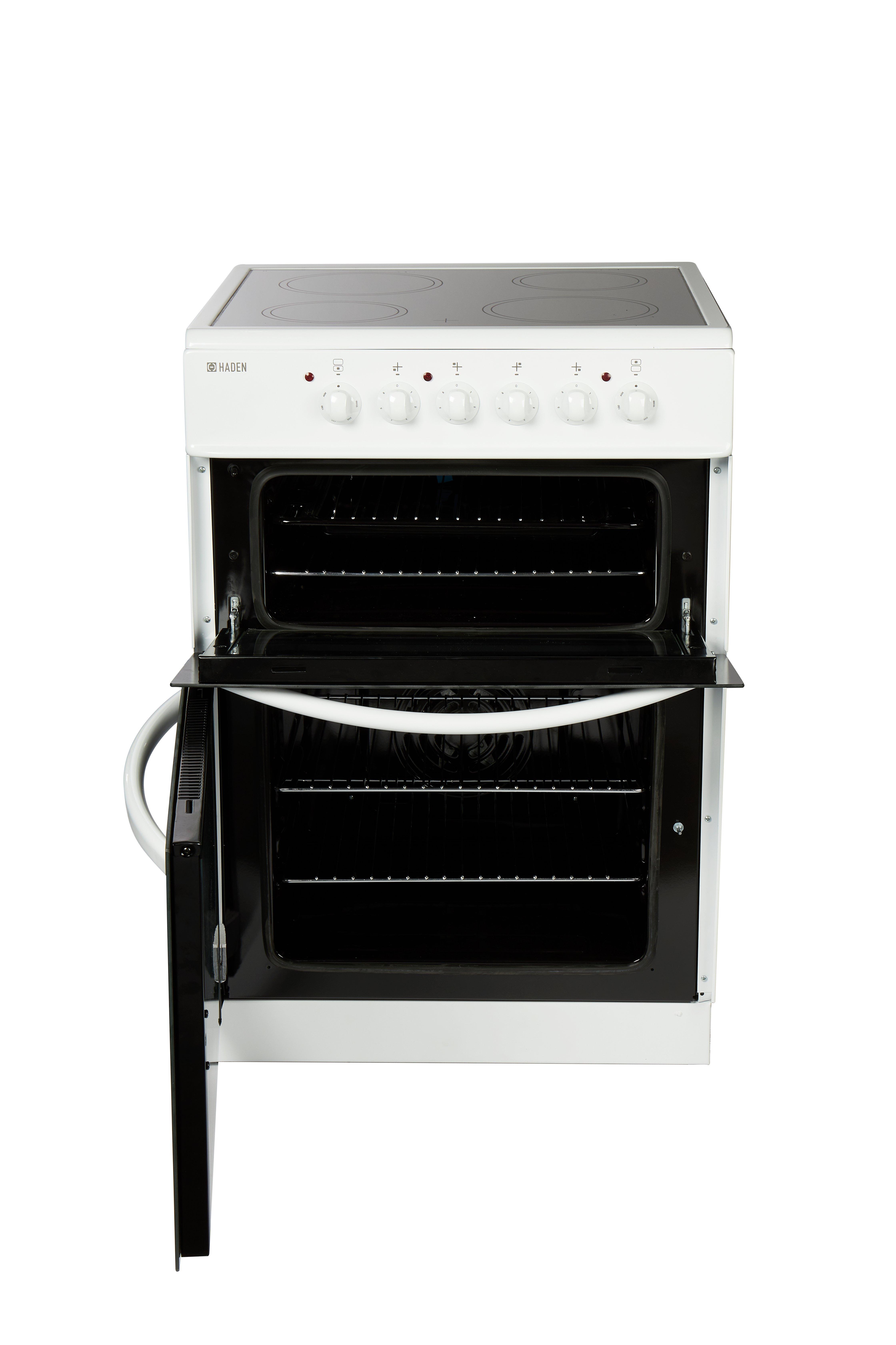 Haden HE60DOMW 60.5cm Double Oven with Ceramic Hob - White thumbnail image
