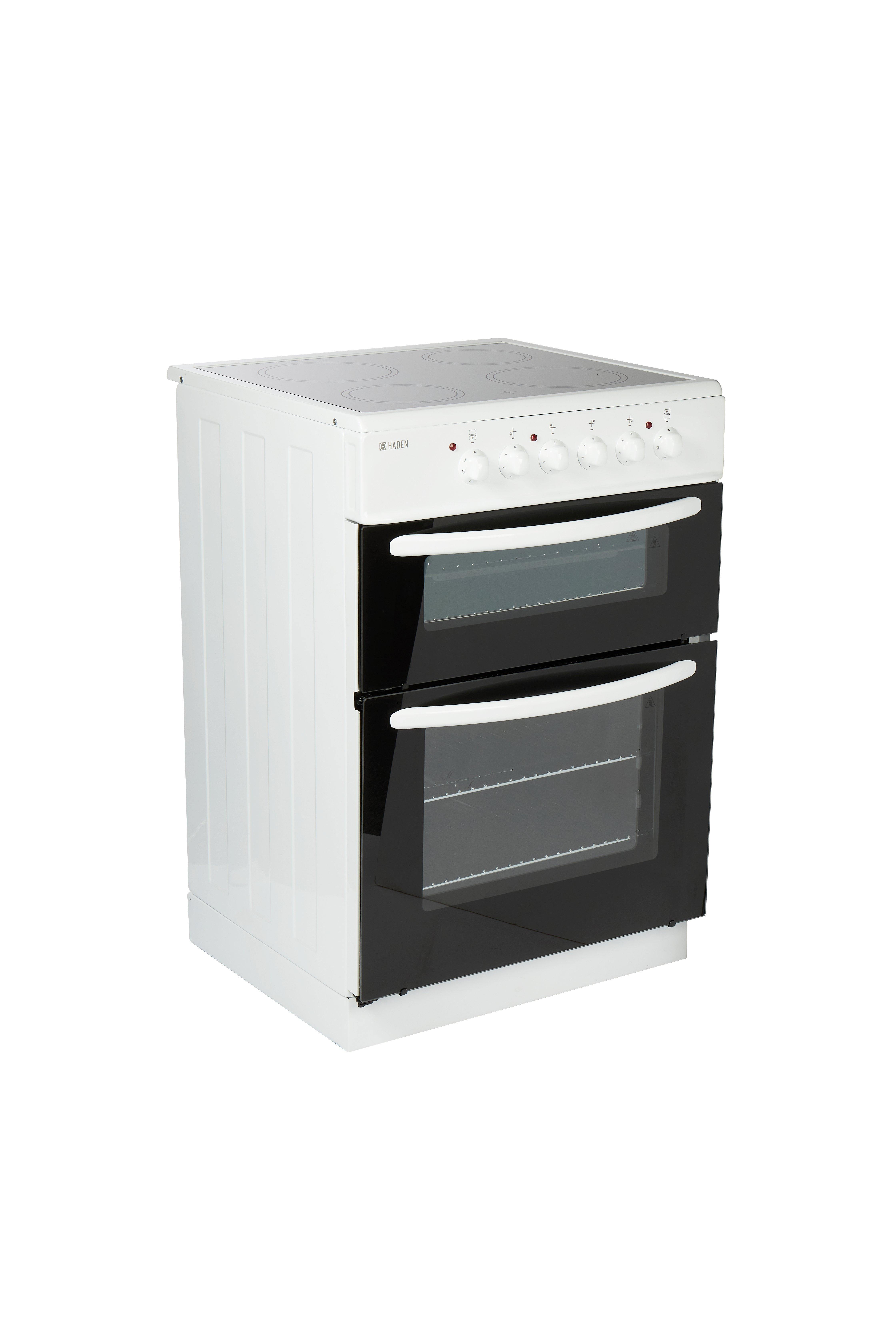 Haden HE60DOMW 60.5cm Double Oven with Ceramic Hob - White thumbnail image