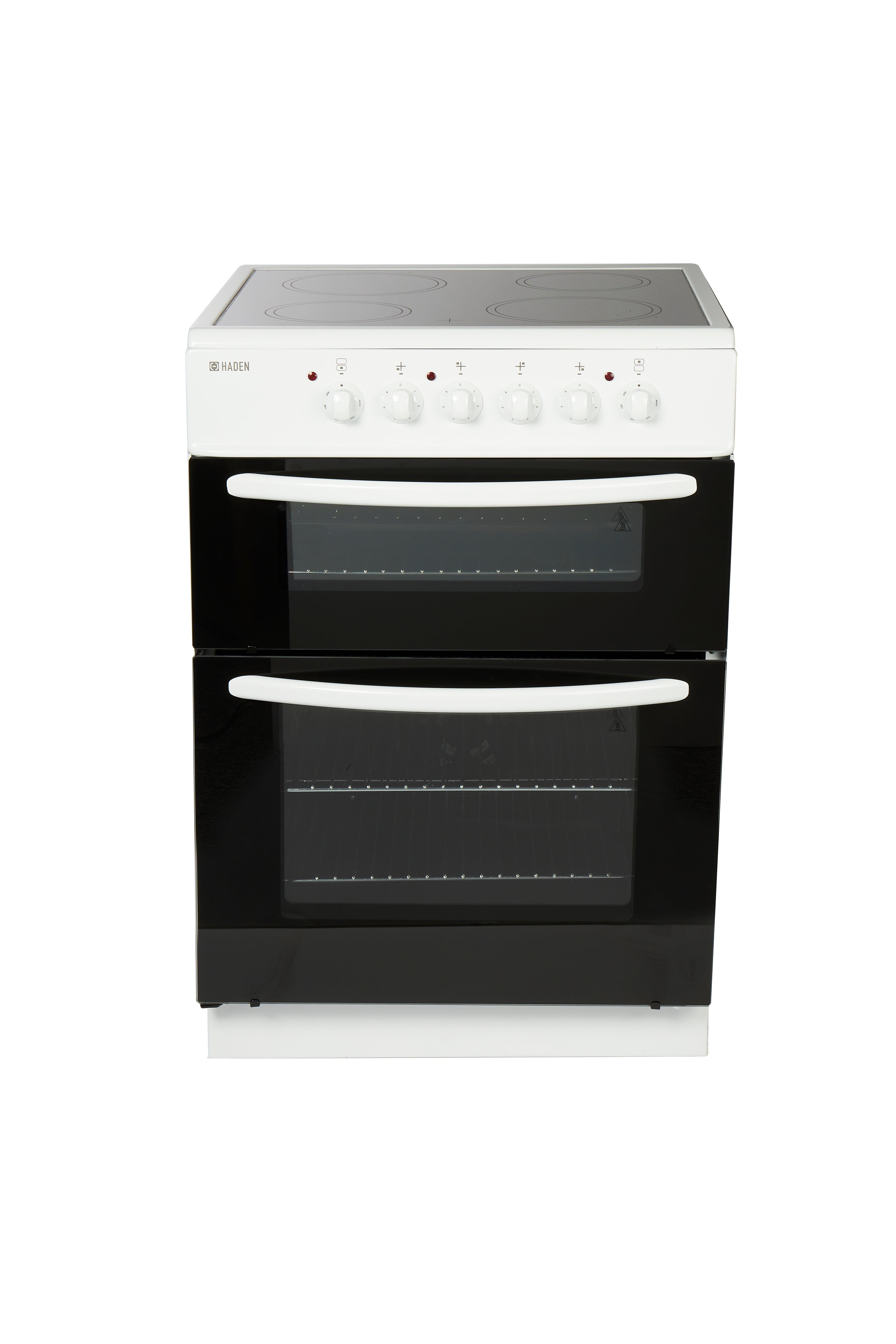 Haden HE60DOMW 60.5cm Double Oven with Ceramic Hob - White thumbnail image