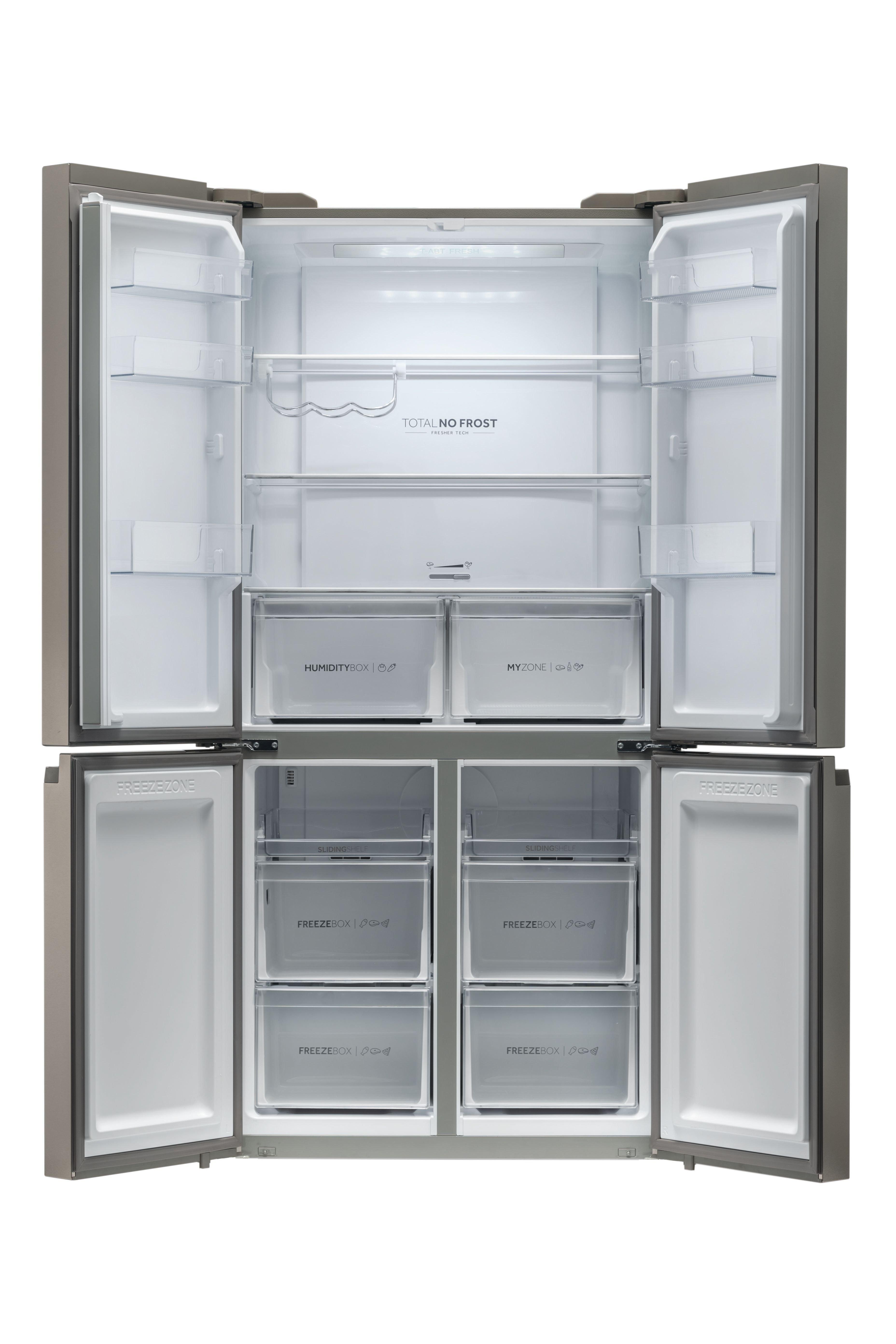 Haier HCR59F19ENMM 90.8cm 60/40 Frost Free American Fridge Freezer - Platinum Inox thumbnail image