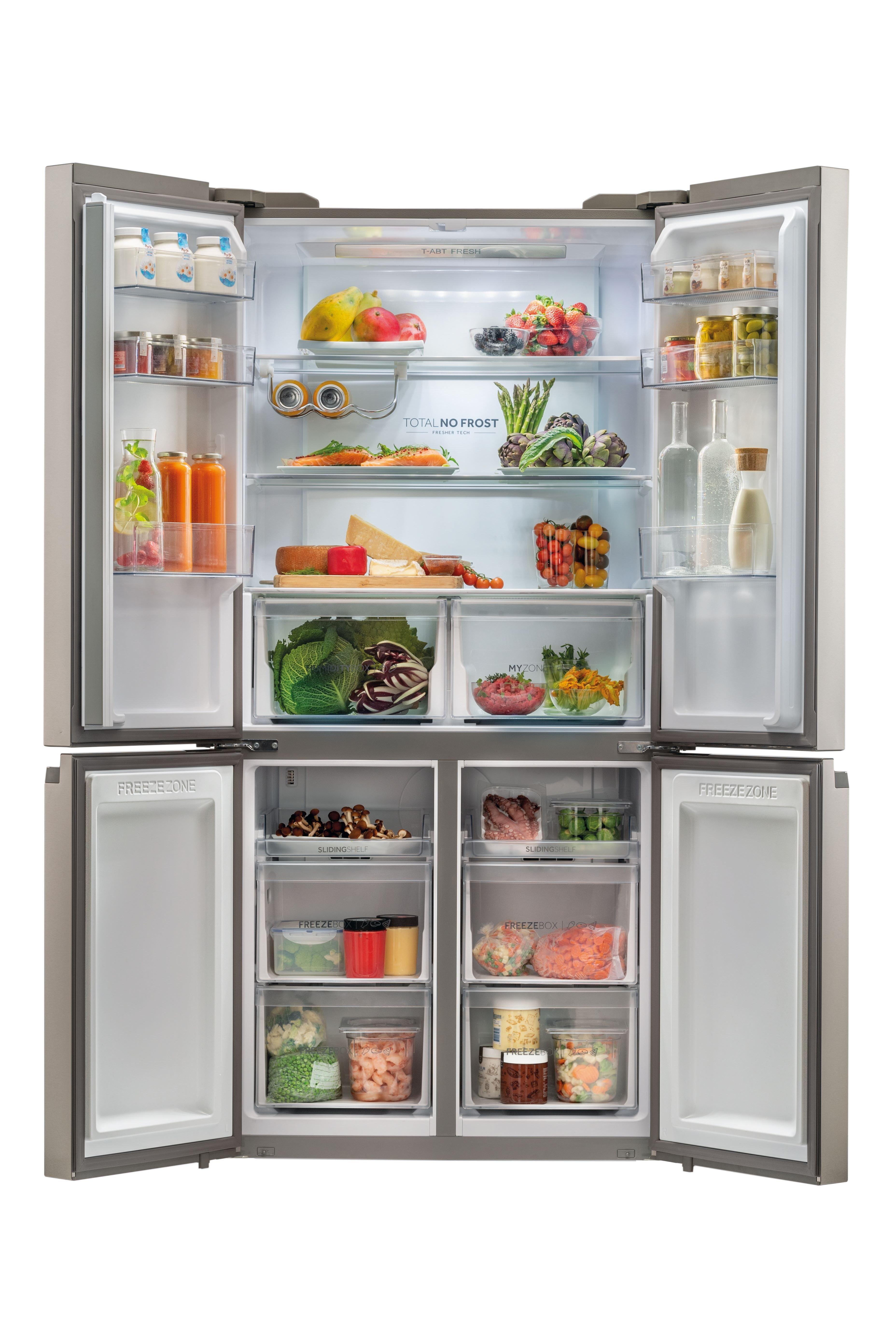 Haier HCR59F19ENMM 90.8cm 60/40 Frost Free American Fridge Freezer - Platinum Inox thumbnail image