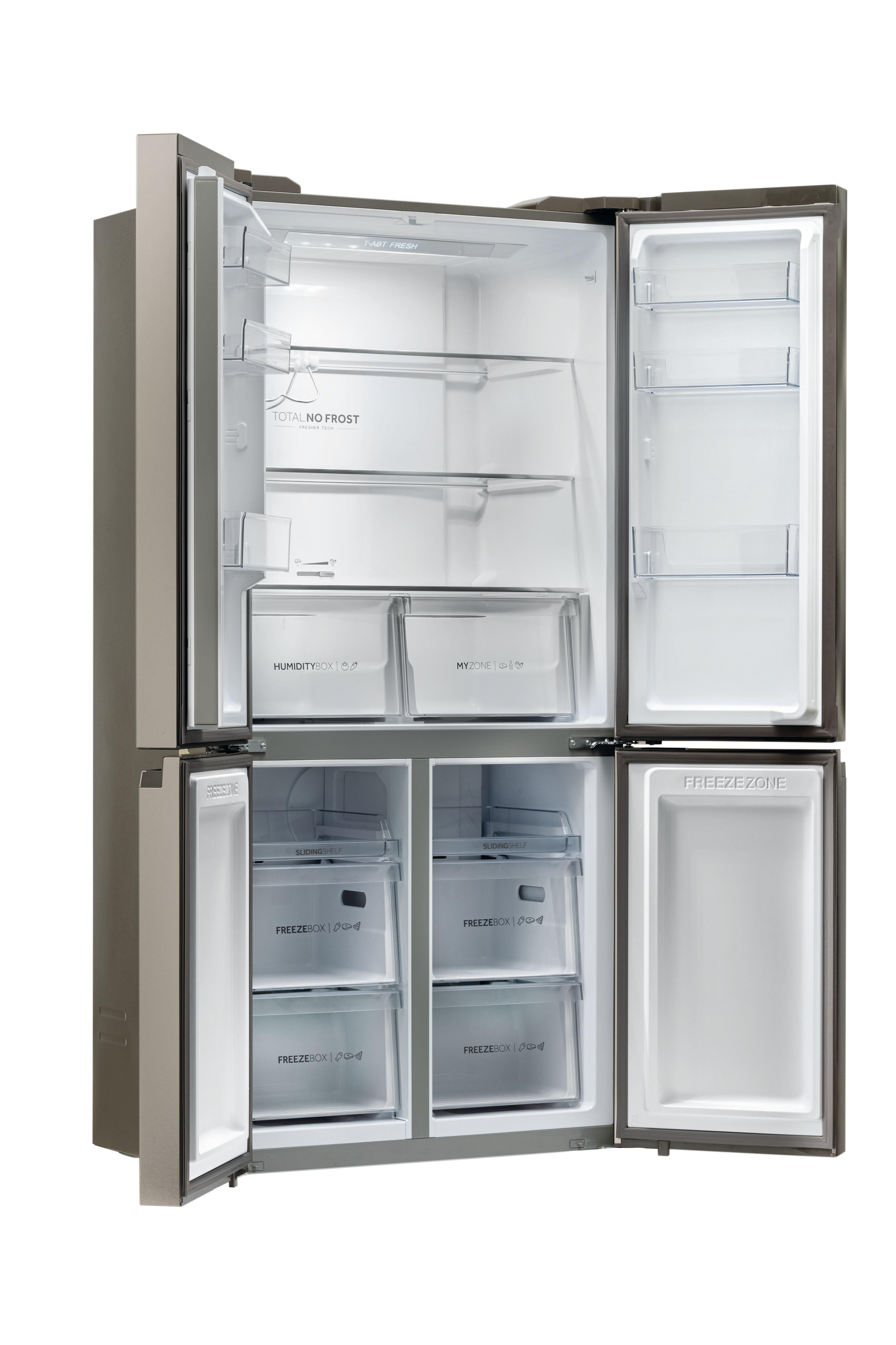 Haier HCR59F19ENMM 90.8cm 60/40 Frost Free American Fridge Freezer - Platinum Inox thumbnail image