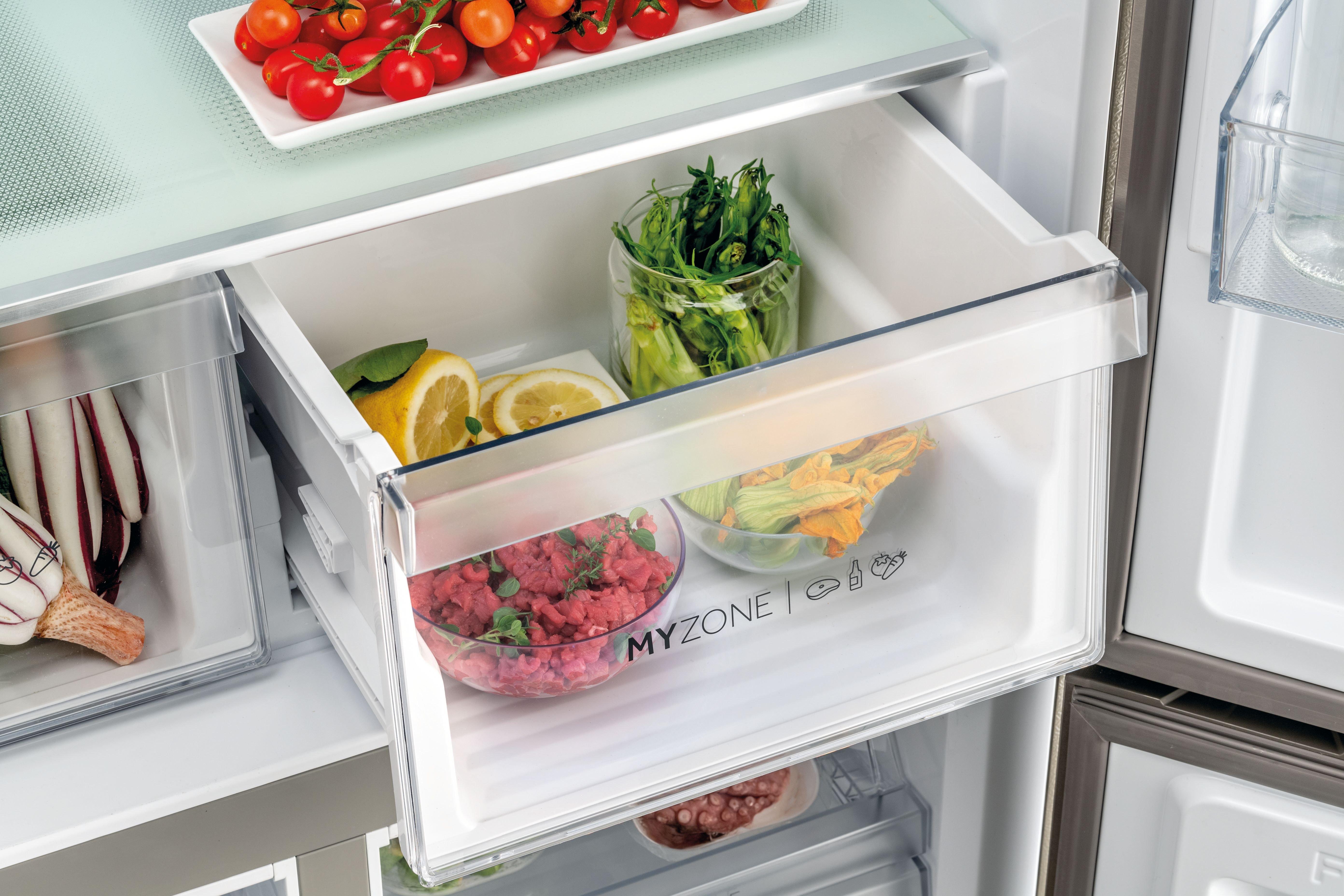 Haier HCR59F19ENMM 90.8cm 60/40 Frost Free American Fridge Freezer - Platinum Inox thumbnail image