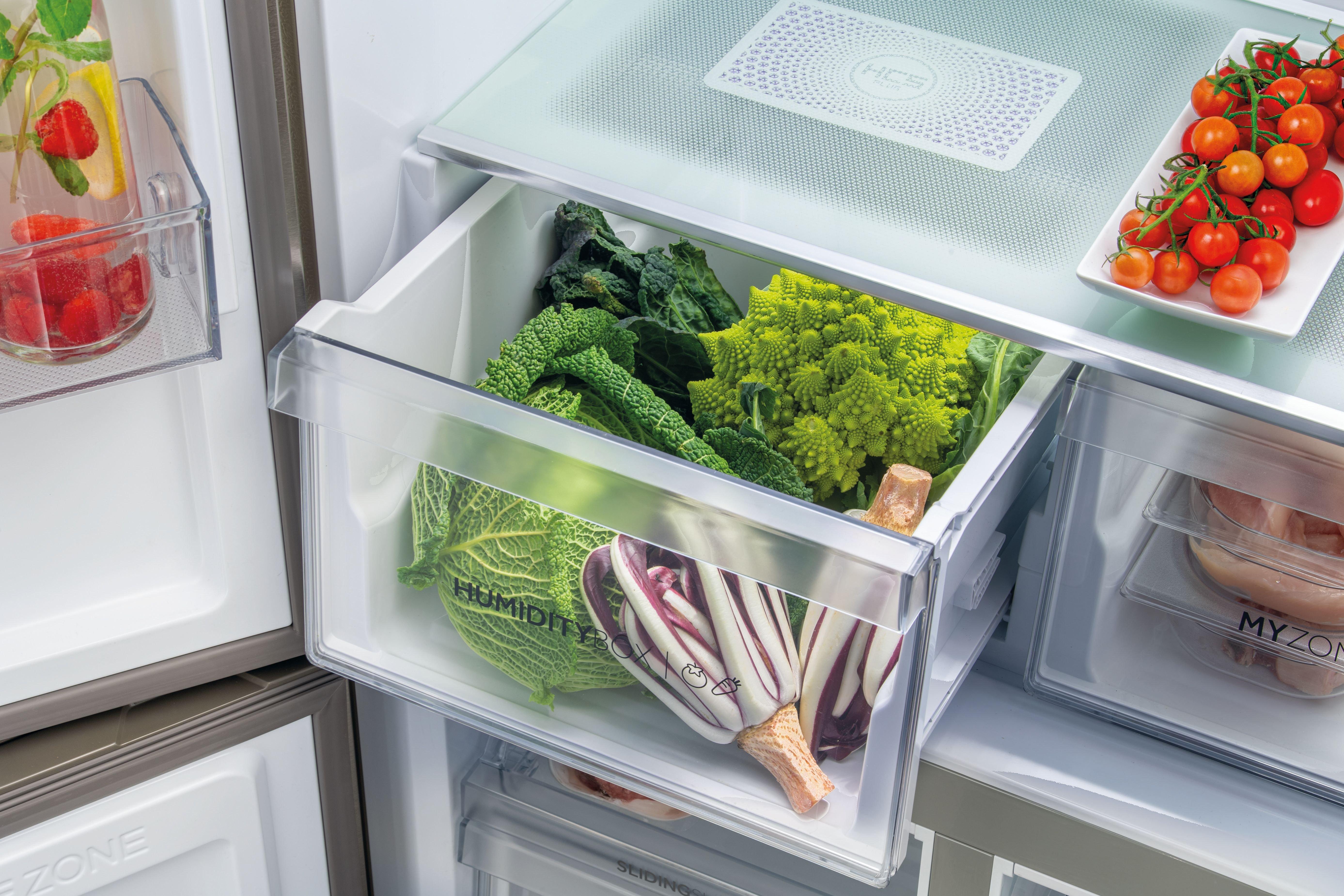 Haier HCR59F19ENMM 90.8cm 60/40 Frost Free American Fridge Freezer - Platinum Inox thumbnail image