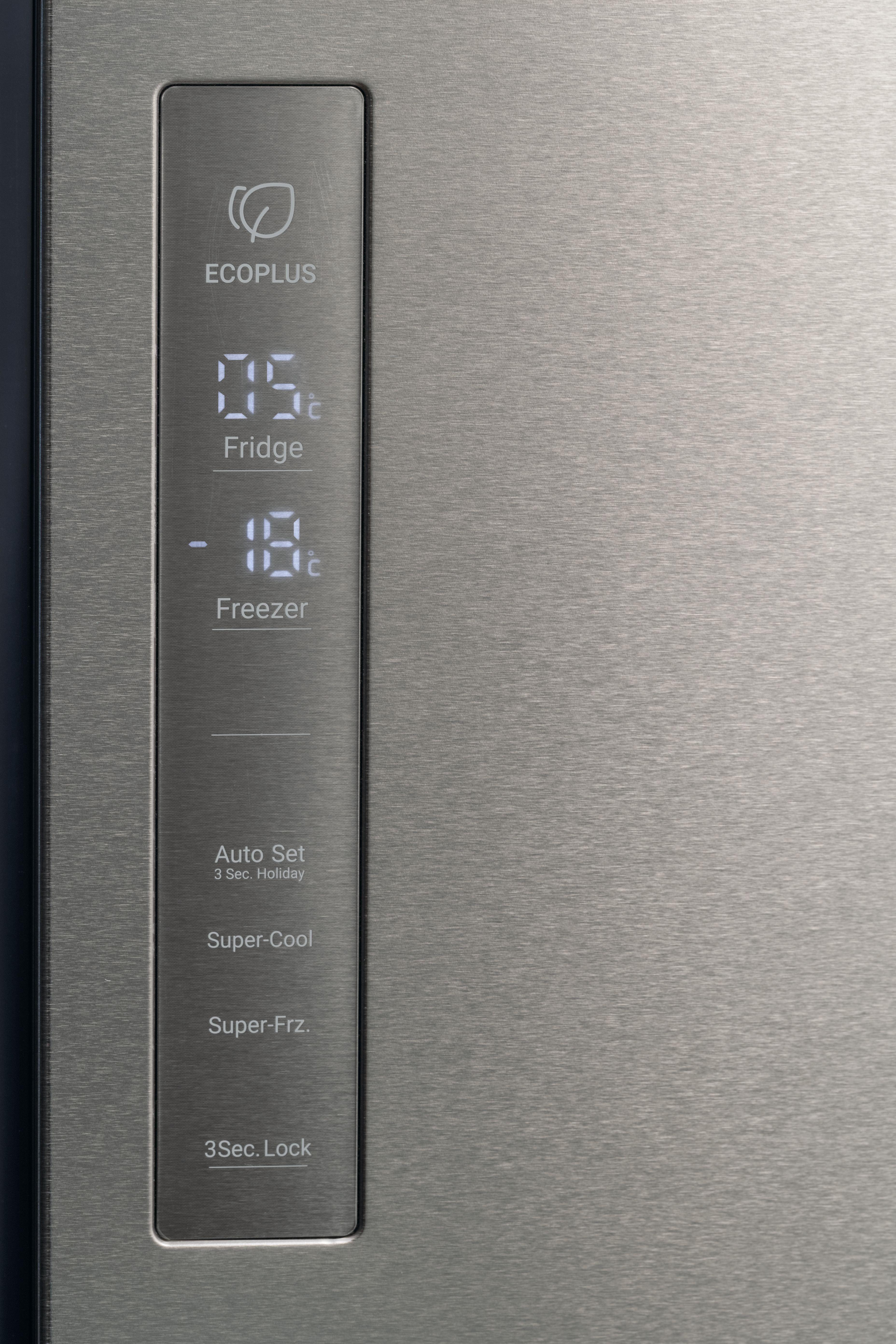 Haier HCR59F19ENMM 90.8cm 60/40 Frost Free American Fridge Freezer - Platinum Inox thumbnail image
