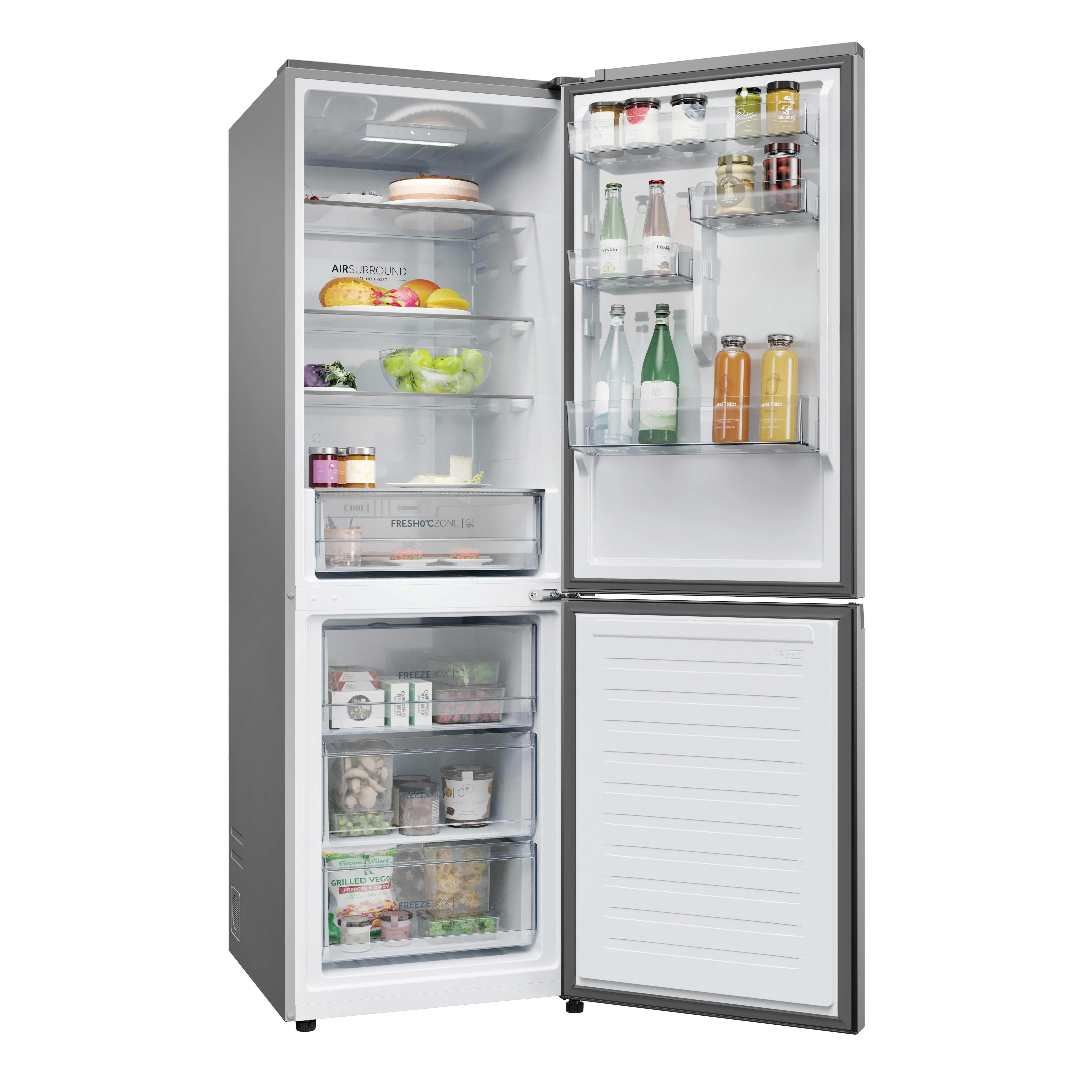 Haier 2D 60 Series 3 HDPR3618DNPK 355L Total No Frost Fridge Freezer - Stainless Steel thumbnail image