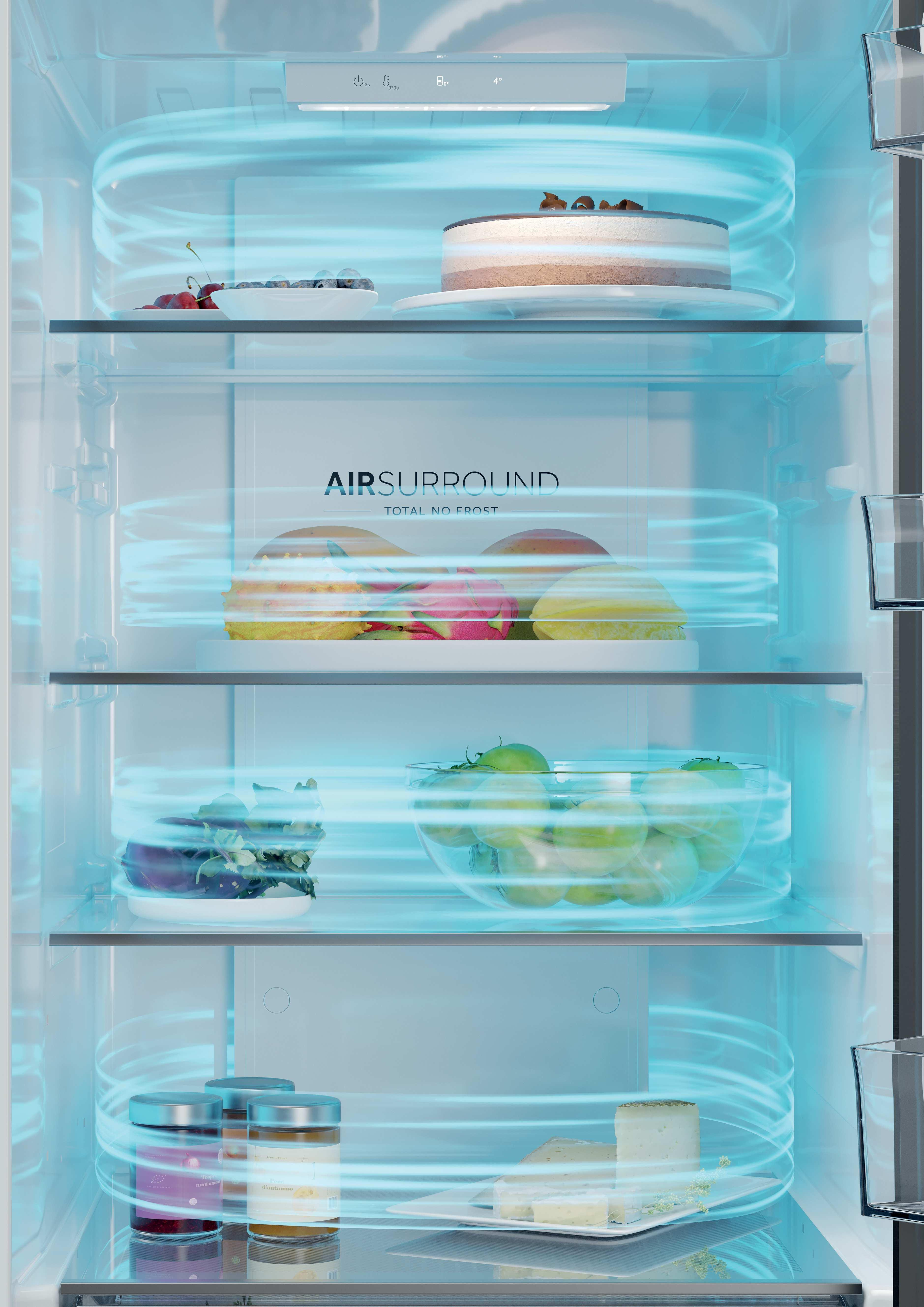 Haier 2D 60 Series 3 HDPR3618DNPK 355L Total No Frost Fridge Freezer - Stainless Steel thumbnail image