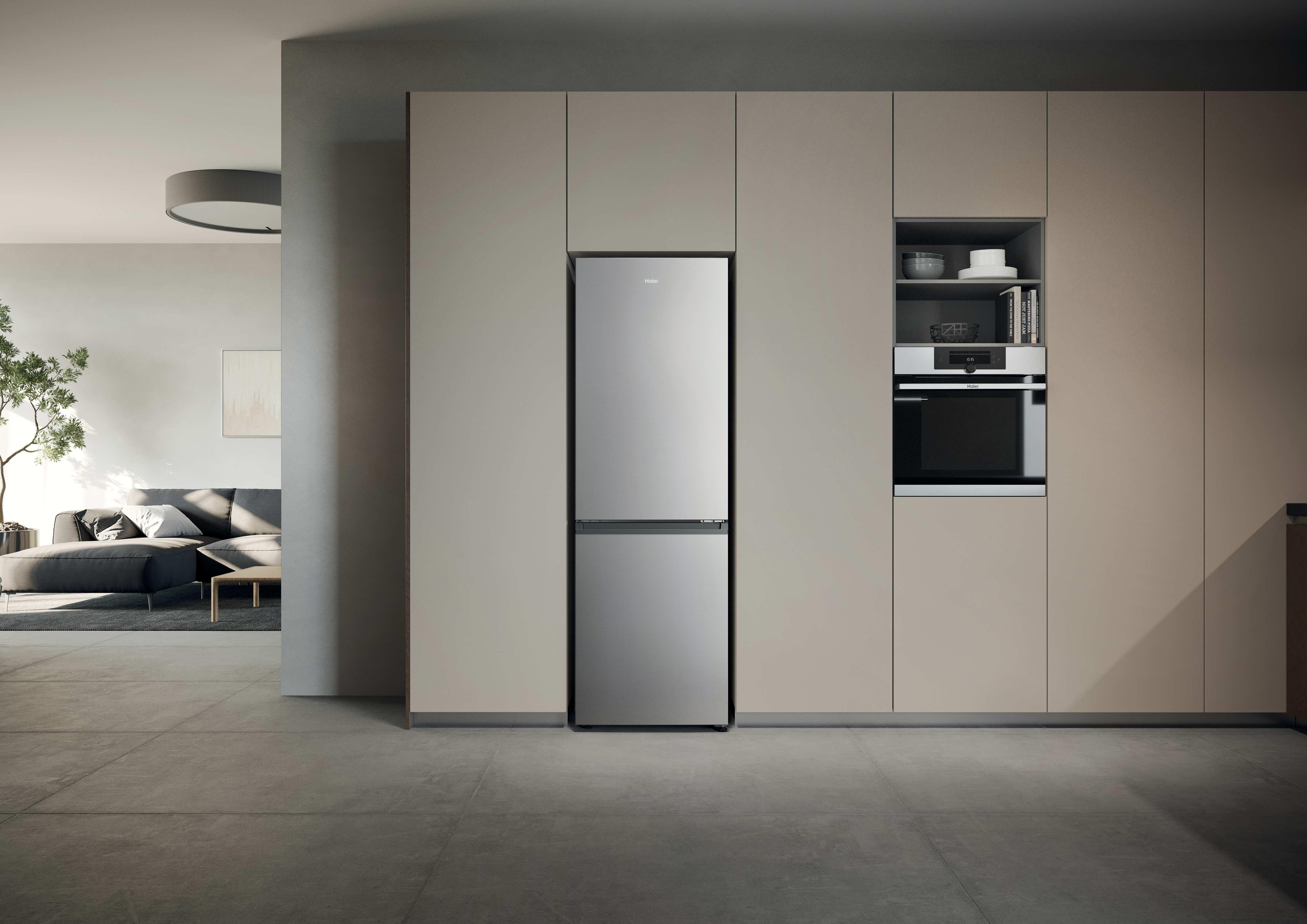 Haier 2D 60 Series 3 HDPR3618DNPK 355L Total No Frost Fridge Freezer - Stainless Steel thumbnail image