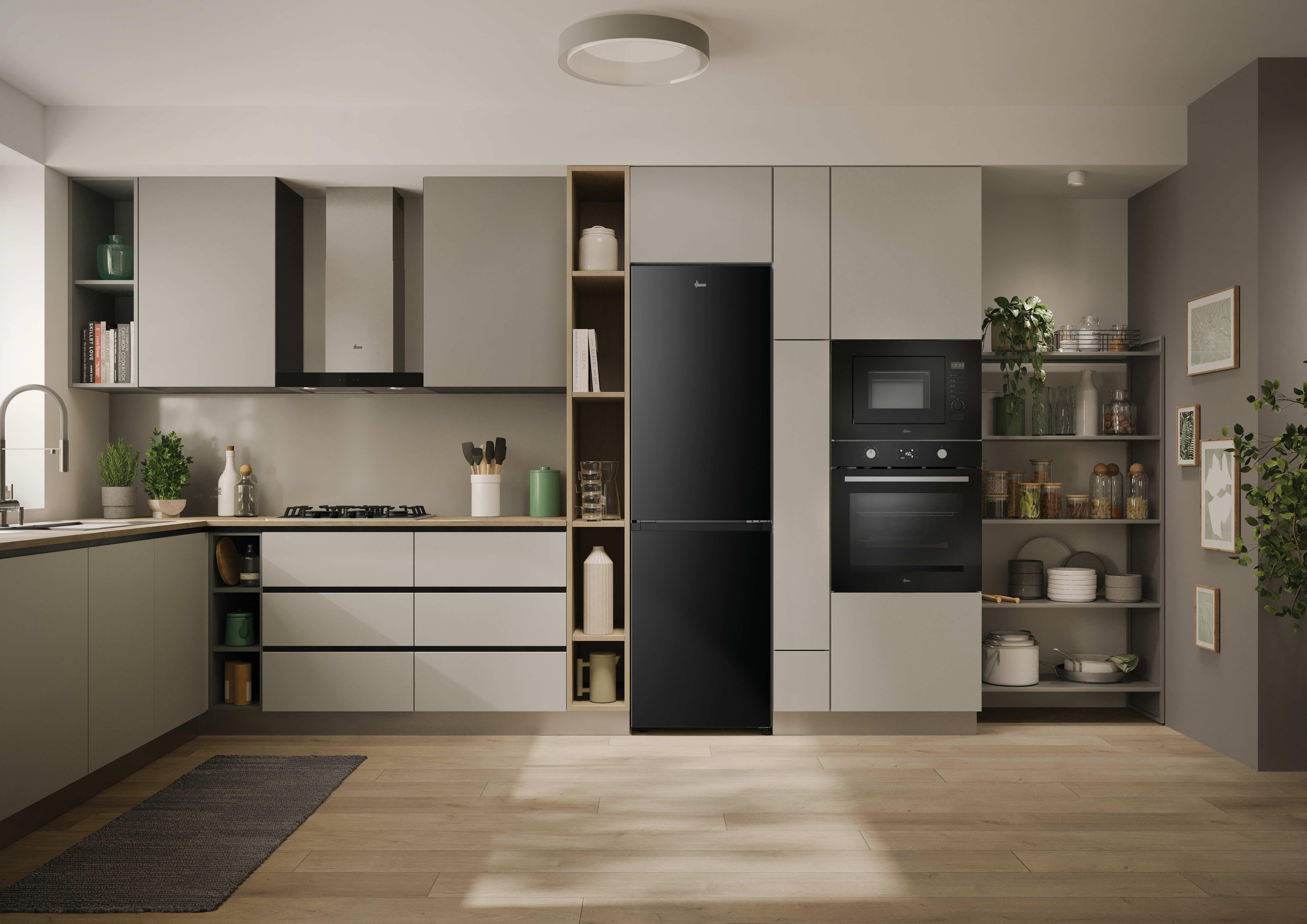 Hoover HONCQ3T518ENTK Total No Frost Fridge Freezer - Black thumbnail image