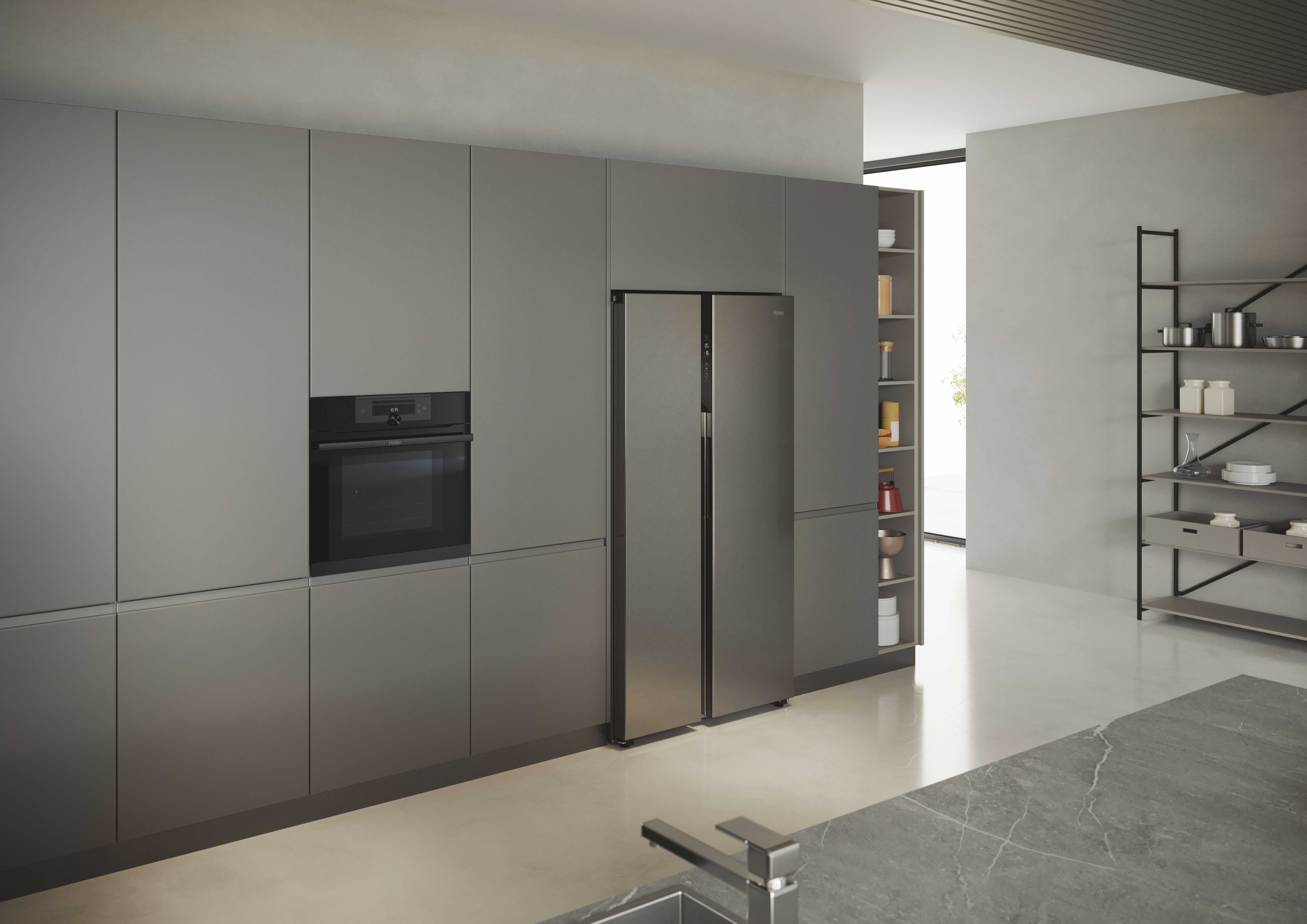 Haier HSR5918DNMP 90.5cm Total No Frost Fridge Freezer - Pt. Inox thumbnail image