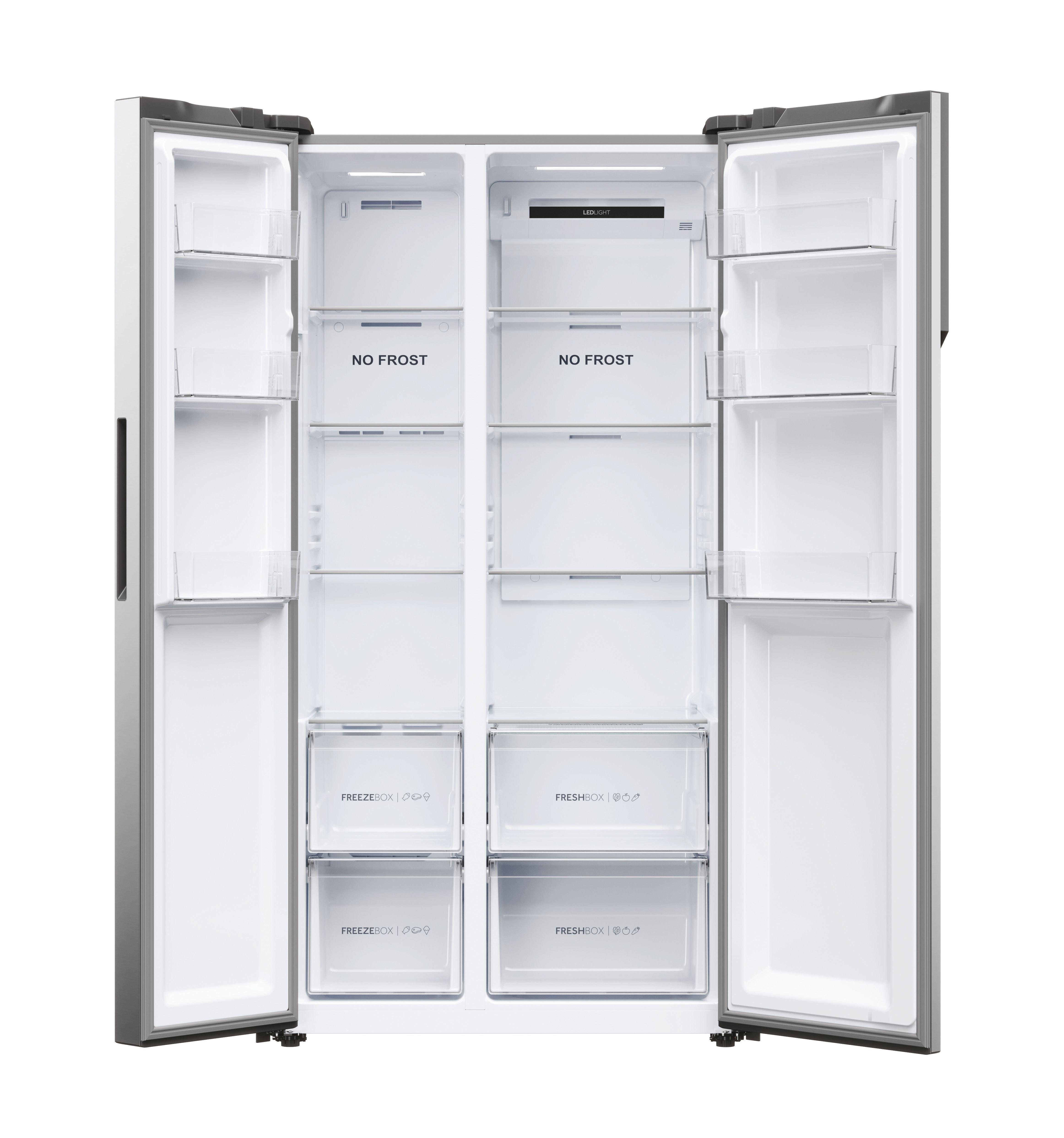 Haier HSR5918DNMP 90.5cm 70/30 Frost Free Fridge Freezer - Pt. Inox thumbnail image
