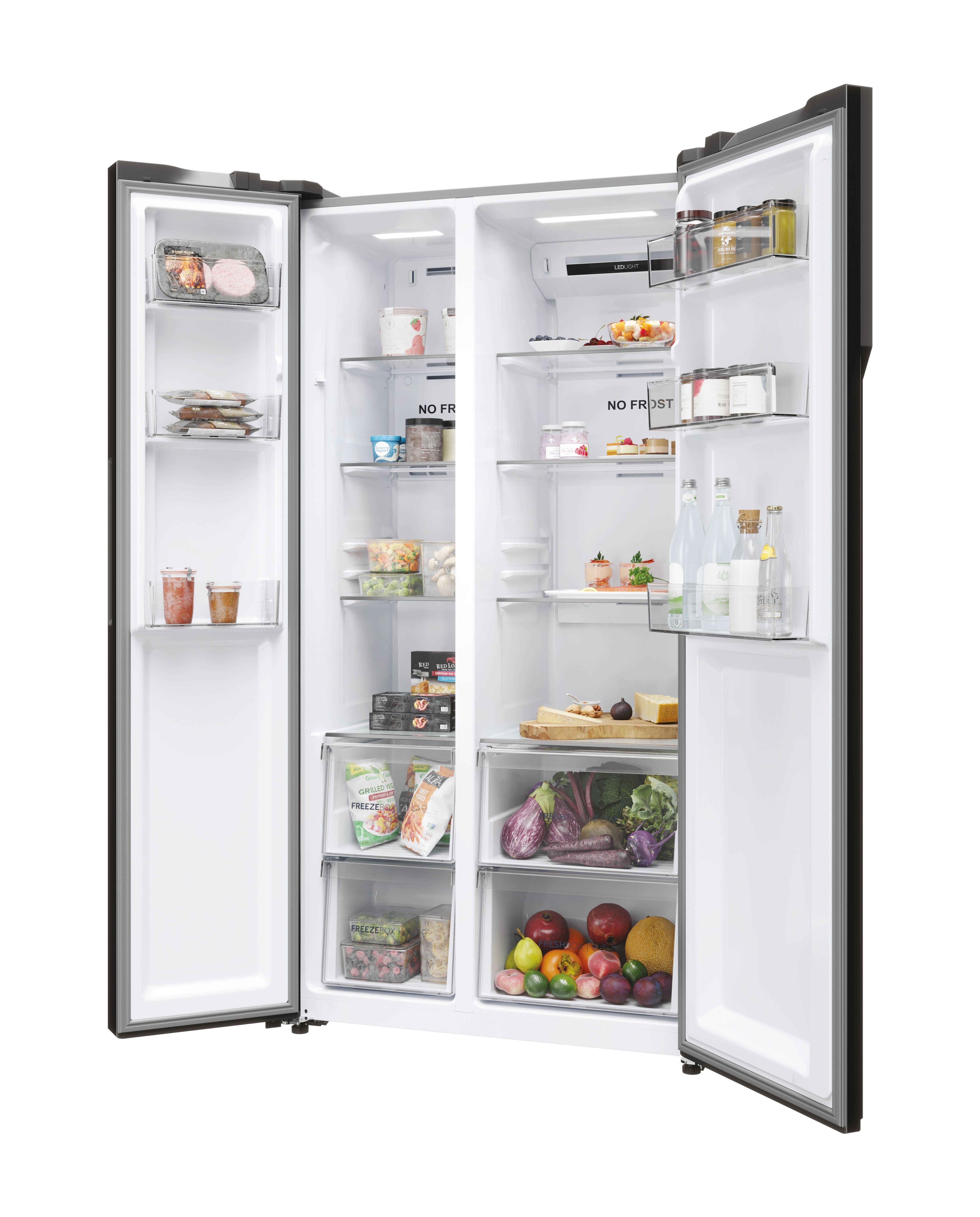 Haier HSR5918DNMP 90.5cm 70/30 Frost Free Fridge Freezer - Pt. Inox thumbnail image