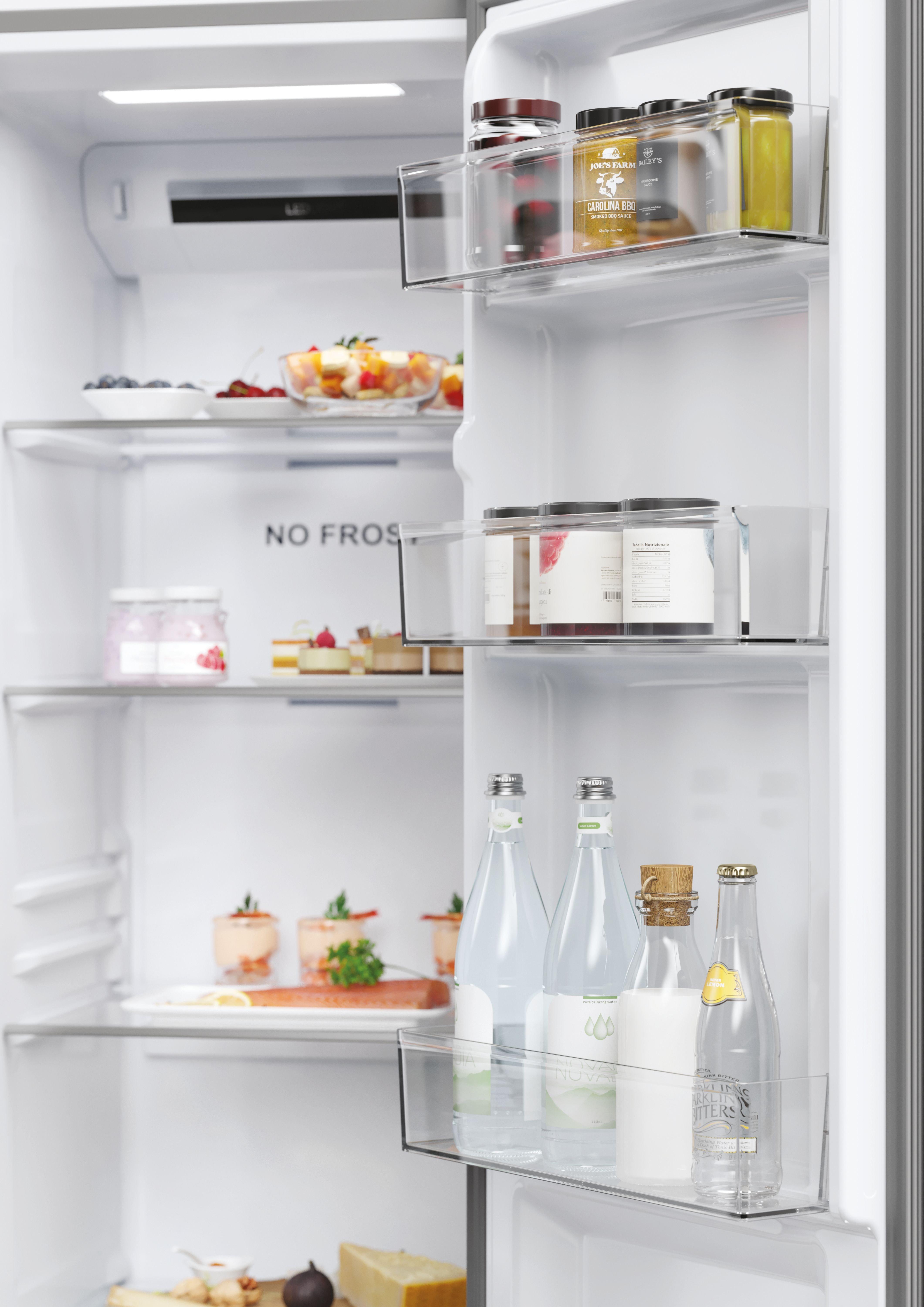 Haier HSR5918DNMP 90.5cm 70/30 Frost Free Fridge Freezer - Pt. Inox thumbnail image