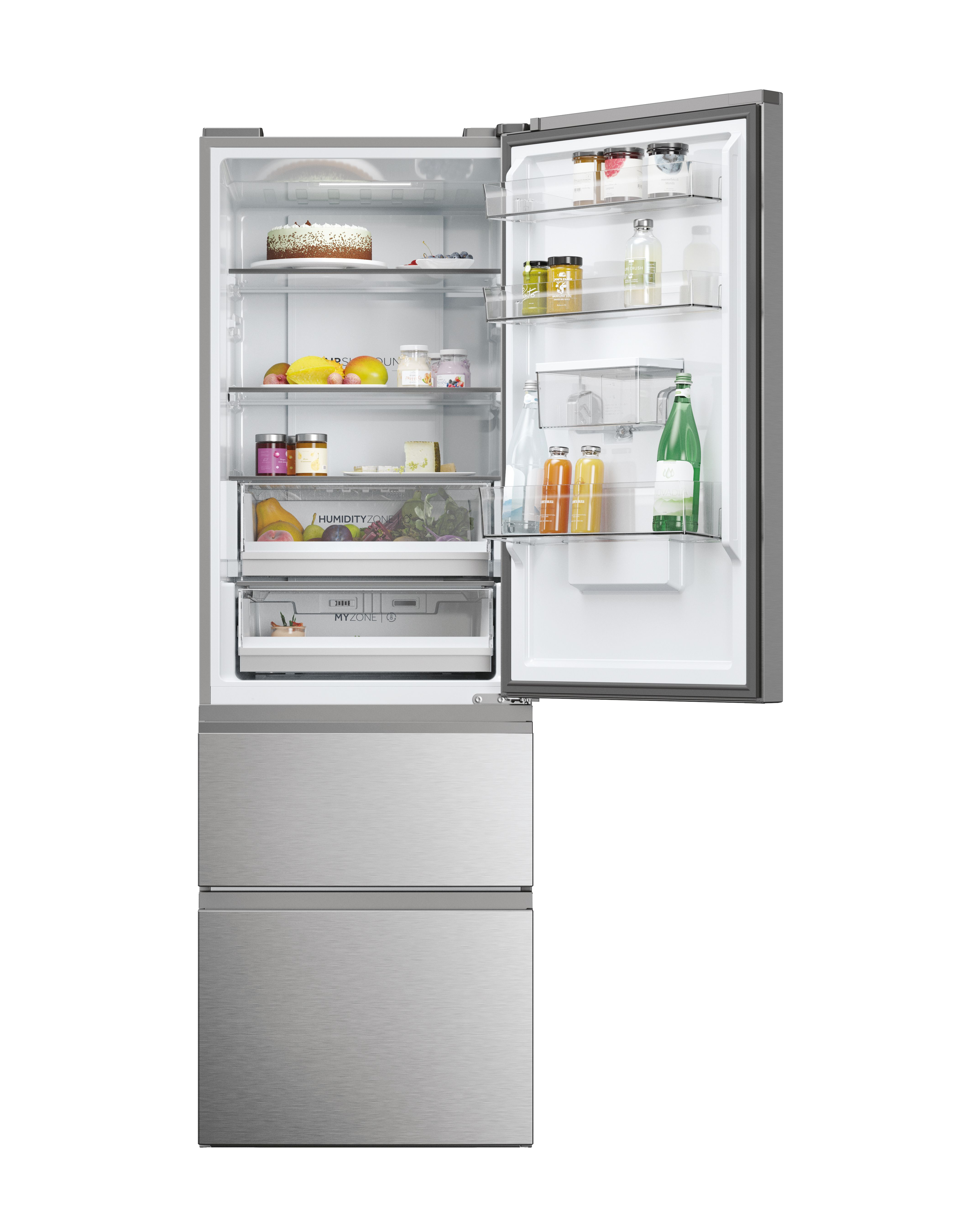 Haier HTW5618EWMG 60/40 Fridge Freezer - Silver thumbnail image
