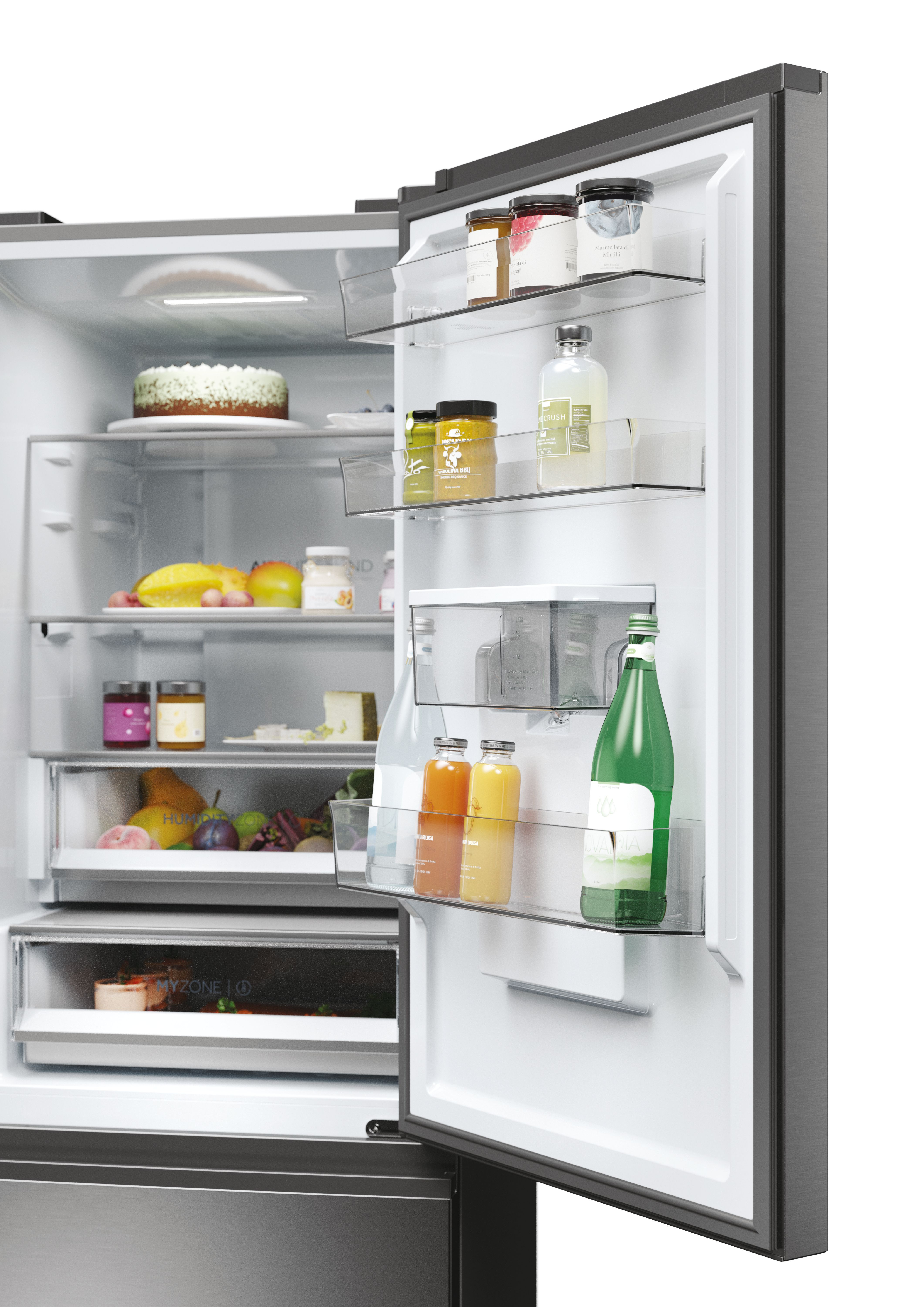 Haier HTW5618EWMG 60/40 Fridge Freezer - Silver thumbnail image
