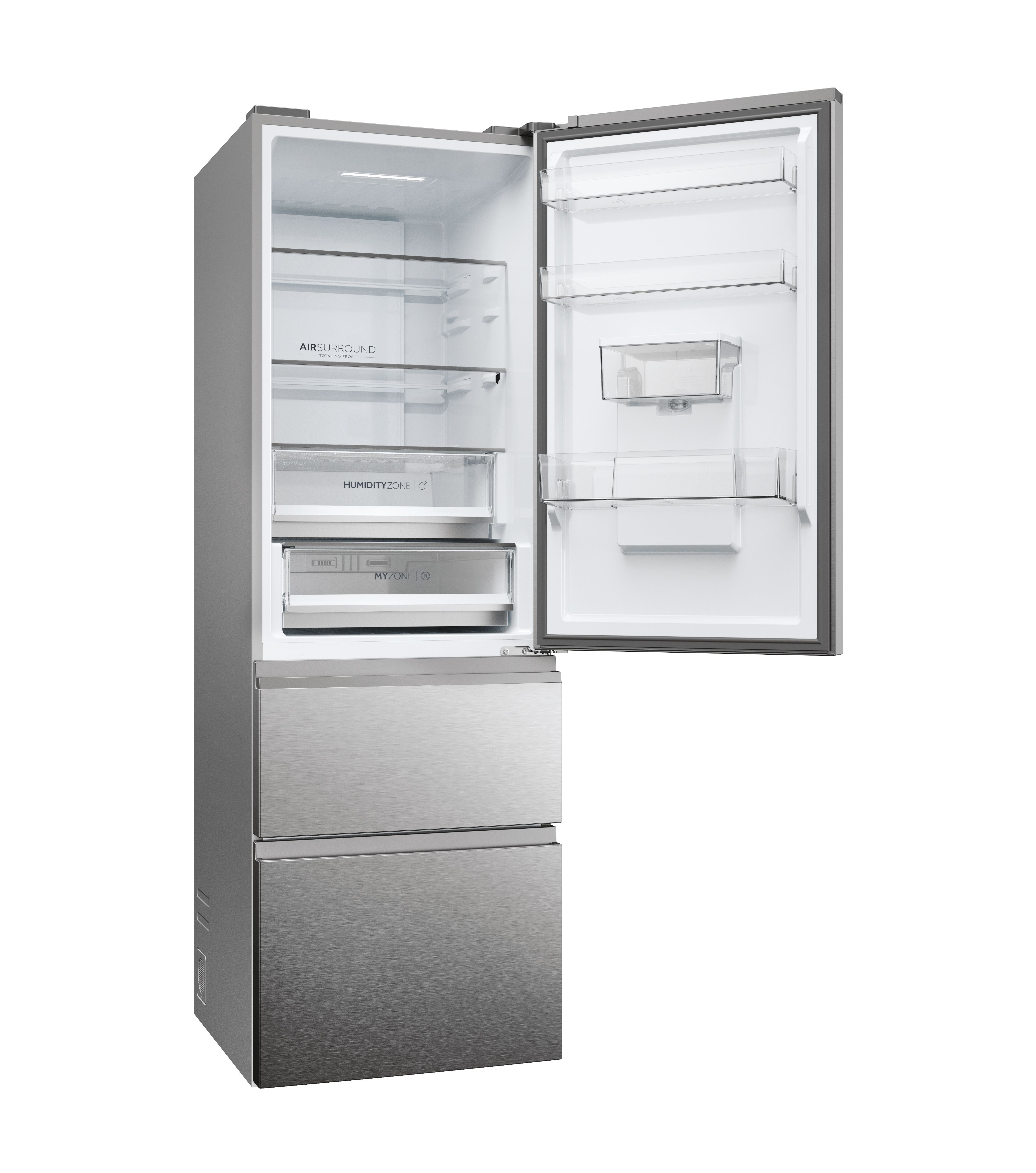 Haier HTW5618EWMG 60/40 Fridge Freezer - Silver thumbnail image