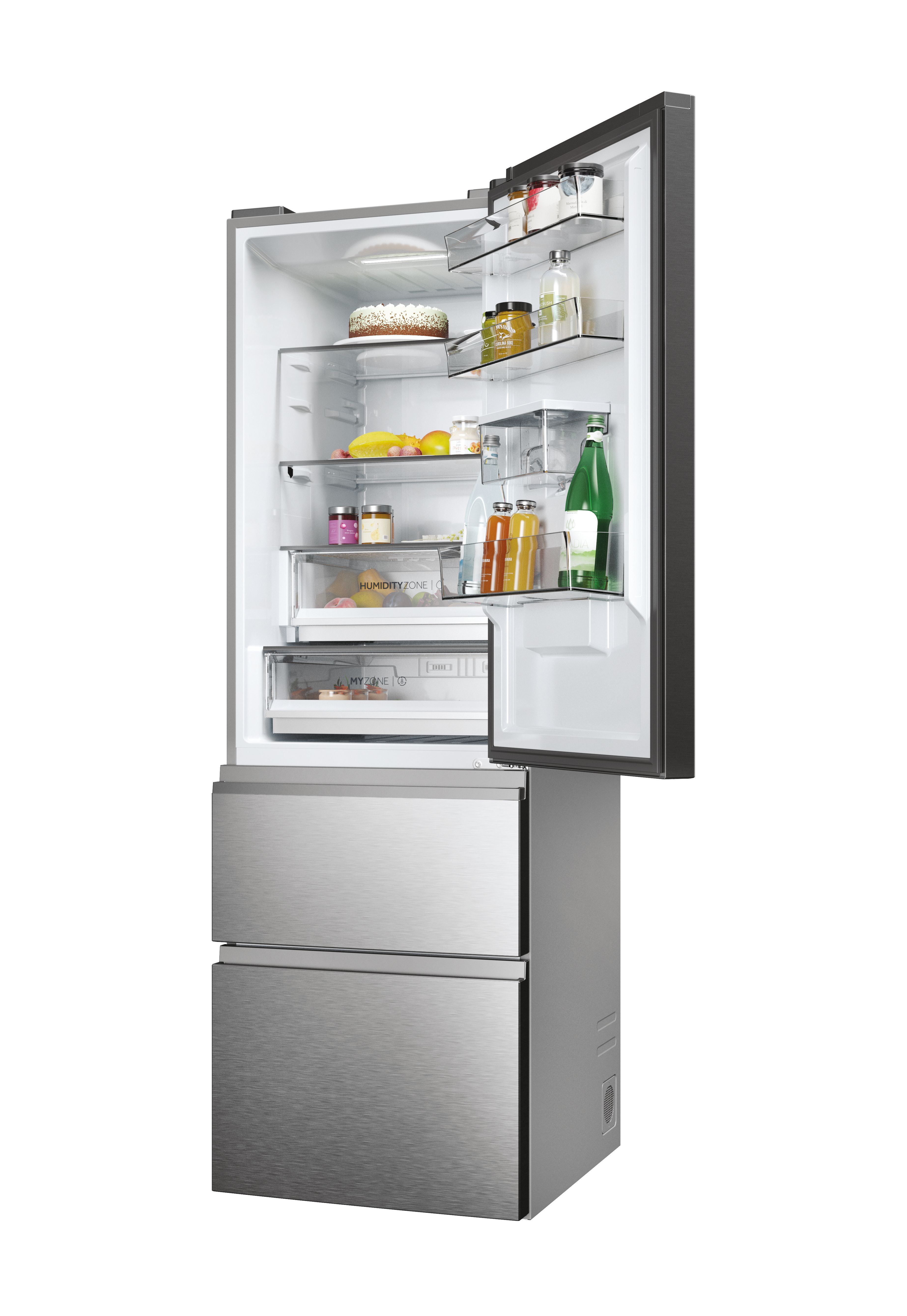 Haier HTW5618EWMG 60/40 Fridge Freezer - Silver thumbnail image