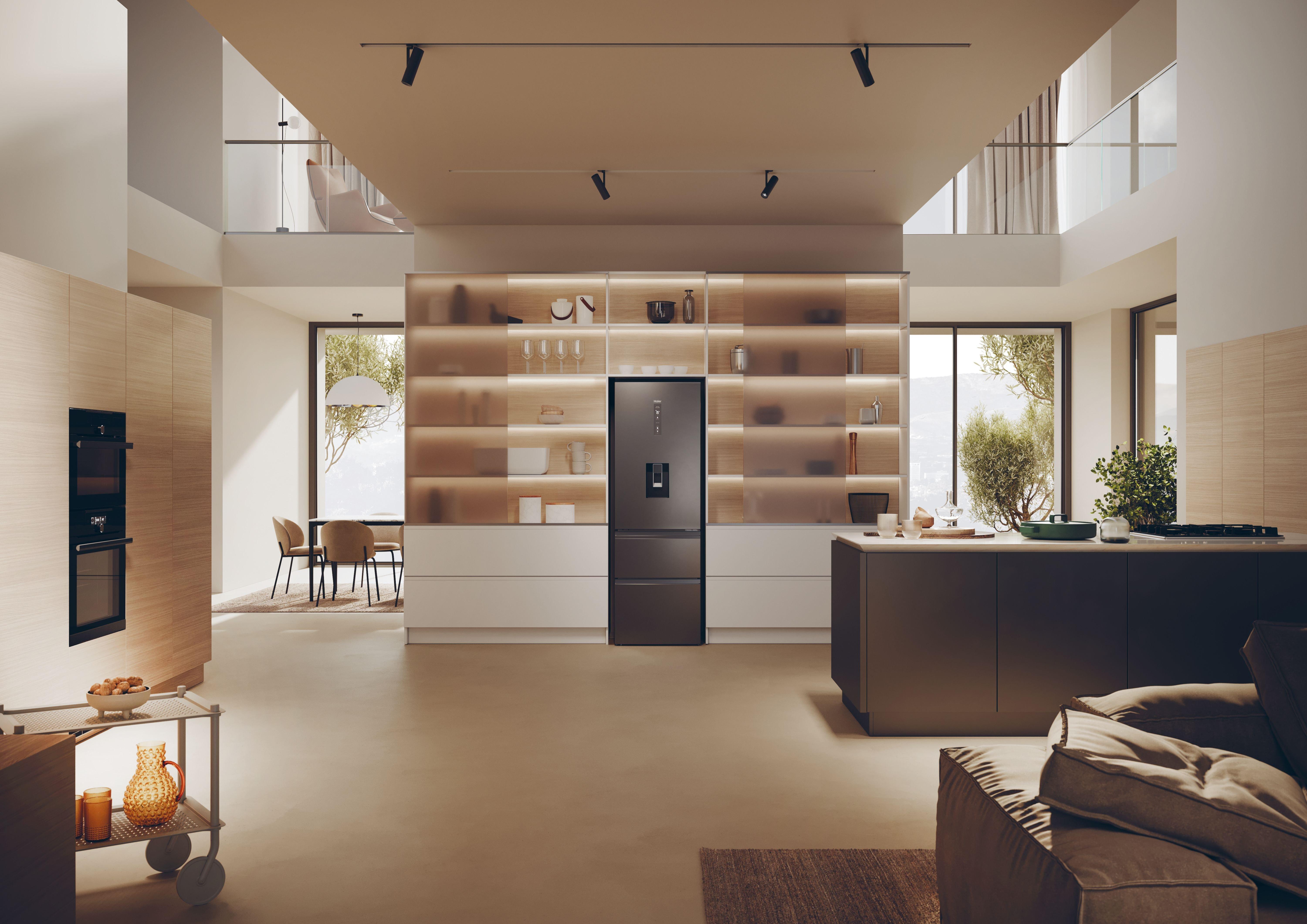 Haier HTW5618EWMP 59.5cm 3D Fridge Freezer - Inox thumbnail image