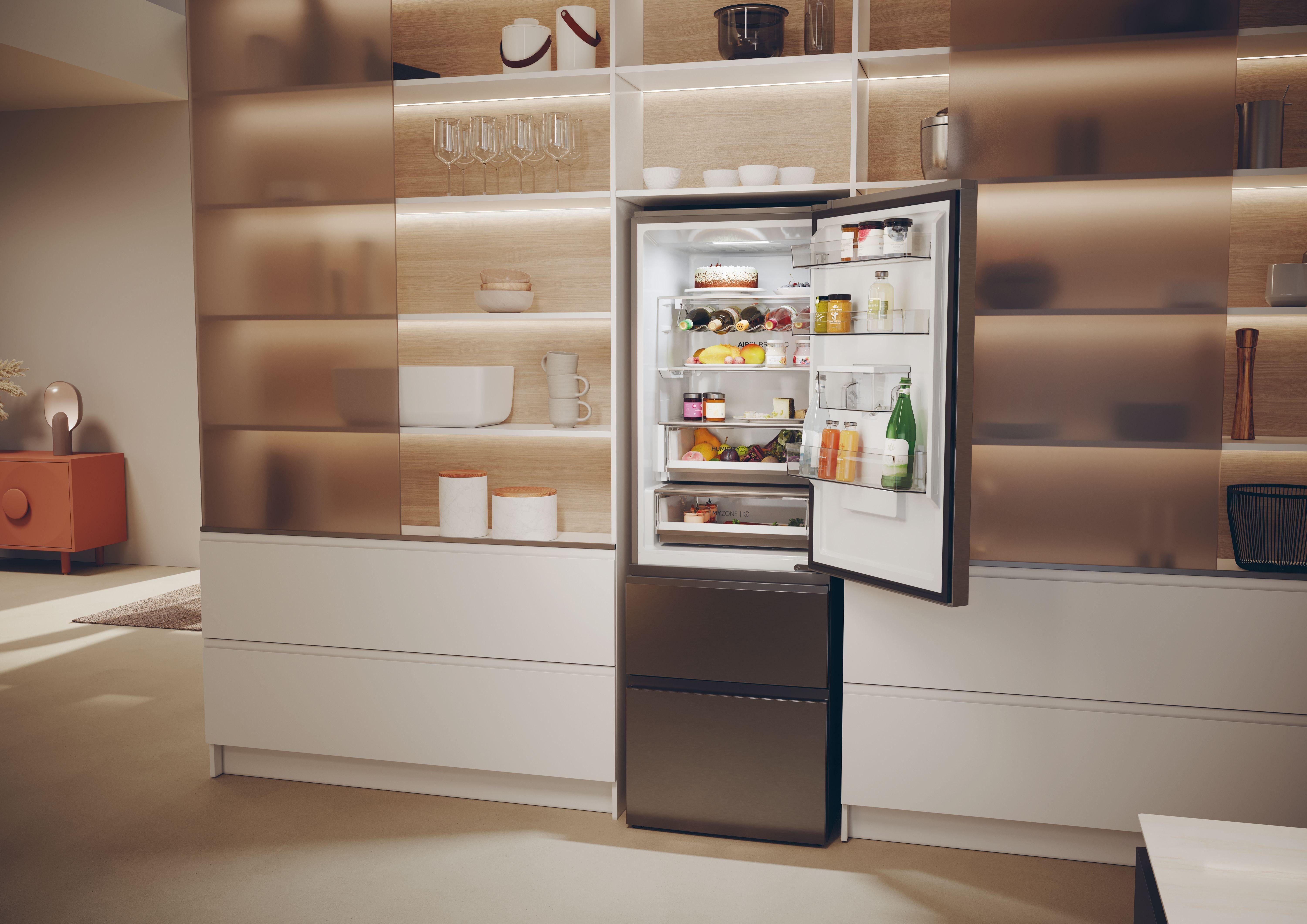 Haier HTW5618EWMP 59.5cm 3D Fridge Freezer - Inox thumbnail image