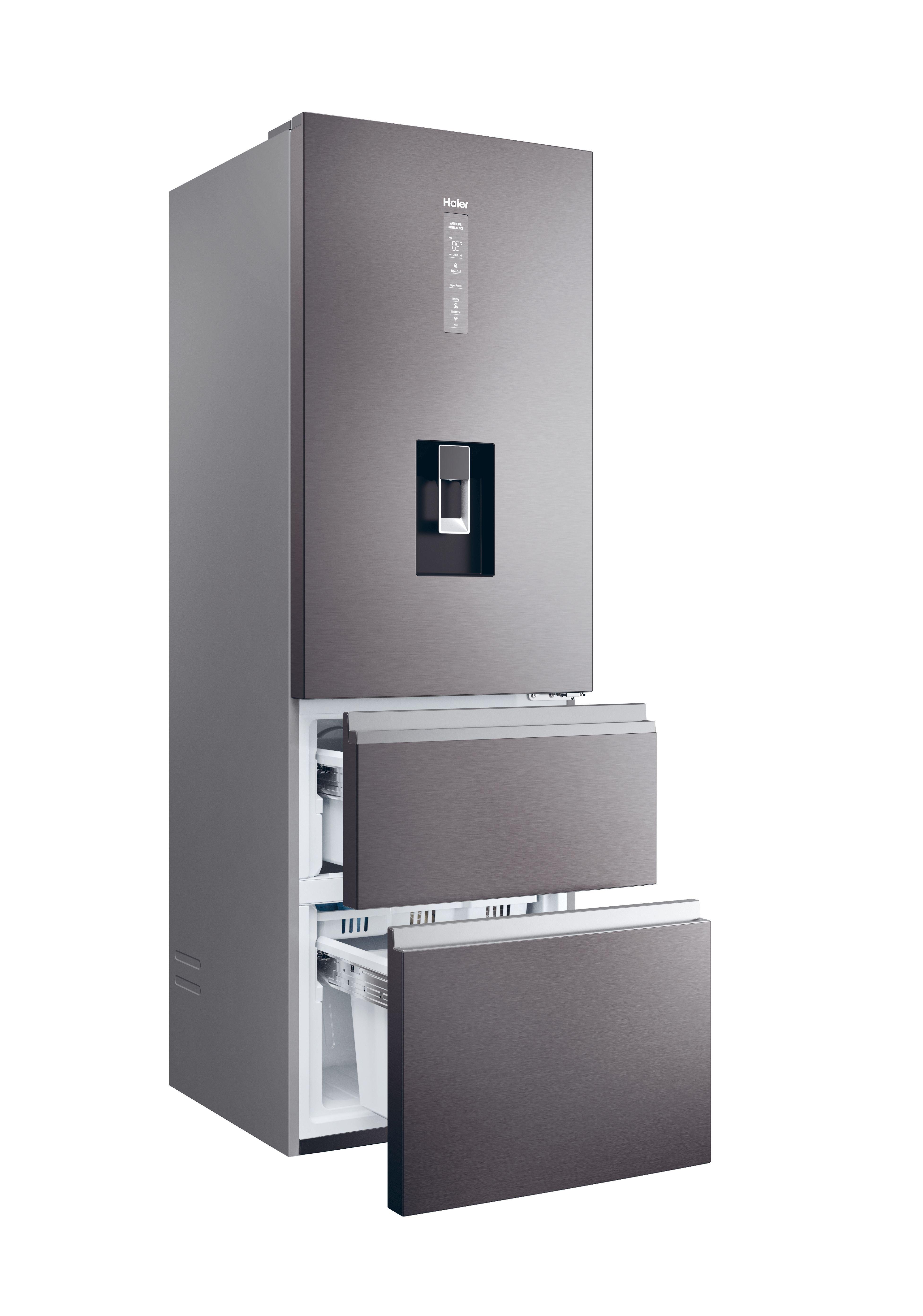 Haier HTW5618EWMP 59.5cm 3D Fridge Freezer - Inox thumbnail image