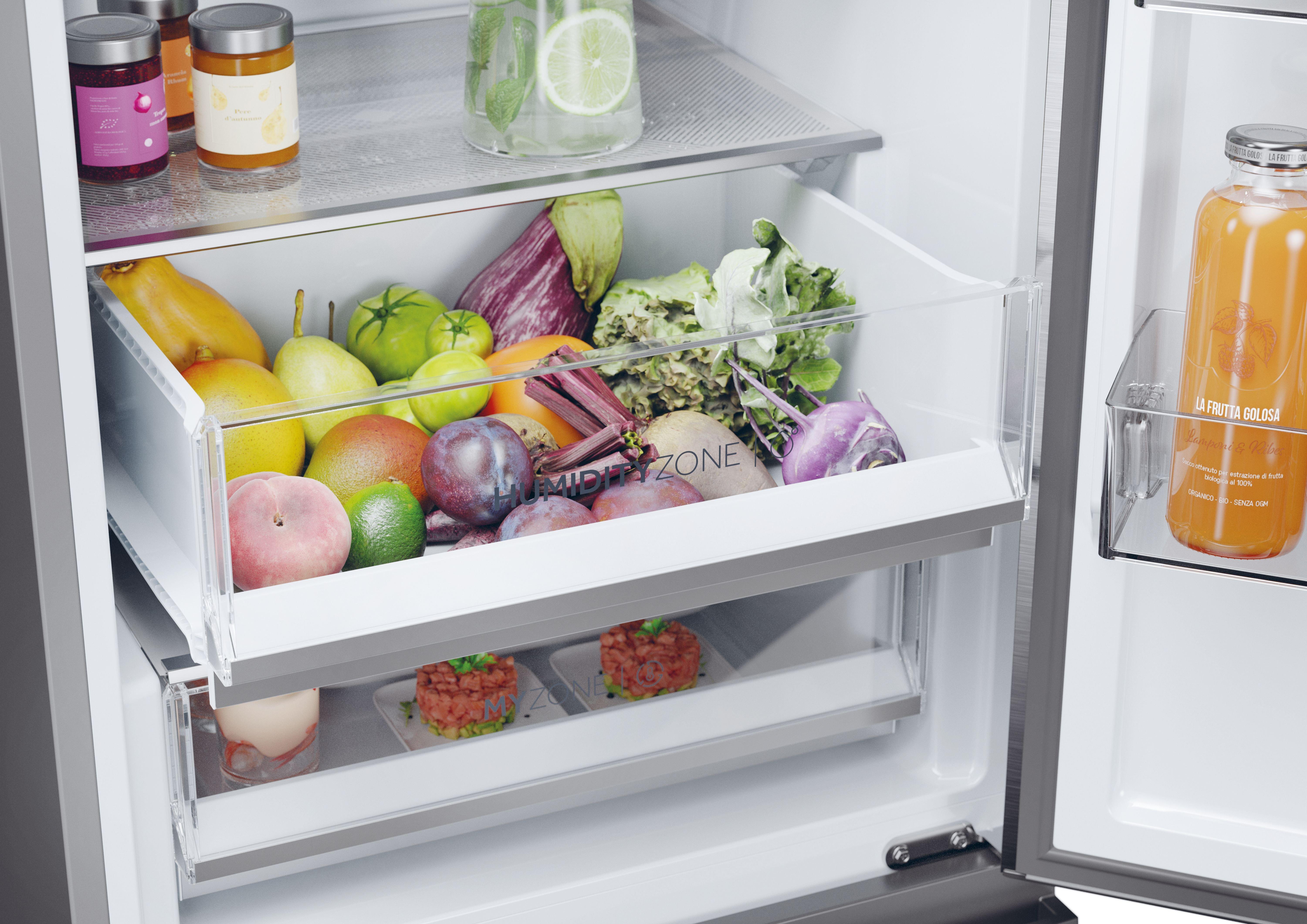 Haier HTW5618EWMP 59.5cm 3D Fridge Freezer - Inox thumbnail image