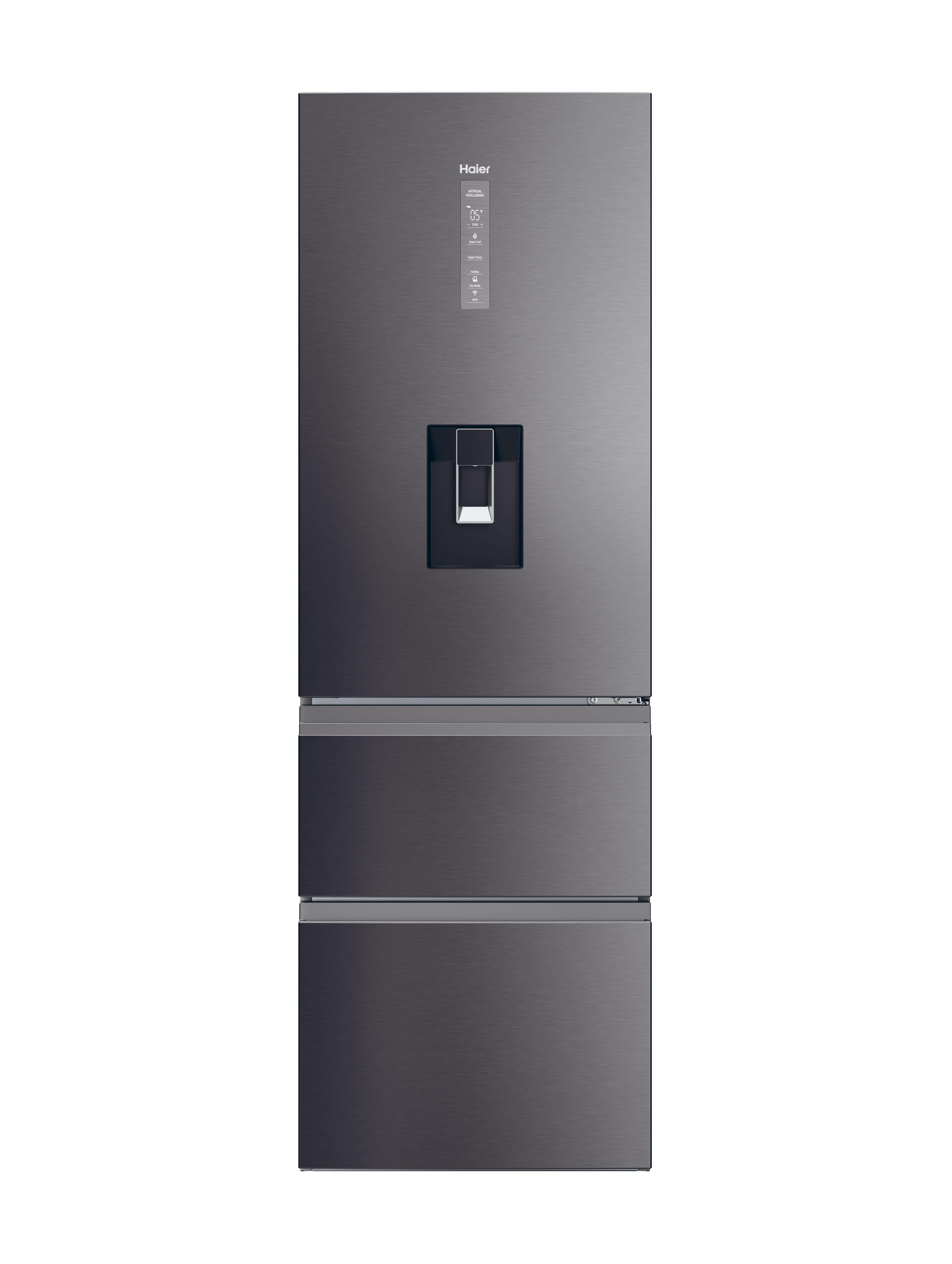 Haier HTW5618EWMP 59.5cm 3D Fridge Freezer - Inox thumbnail image